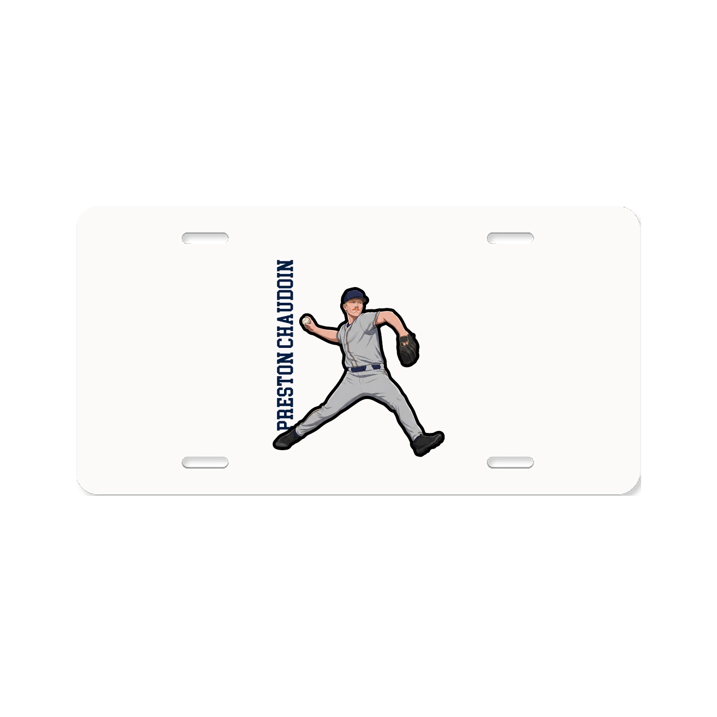 License Plate — Name Vertical in Classic