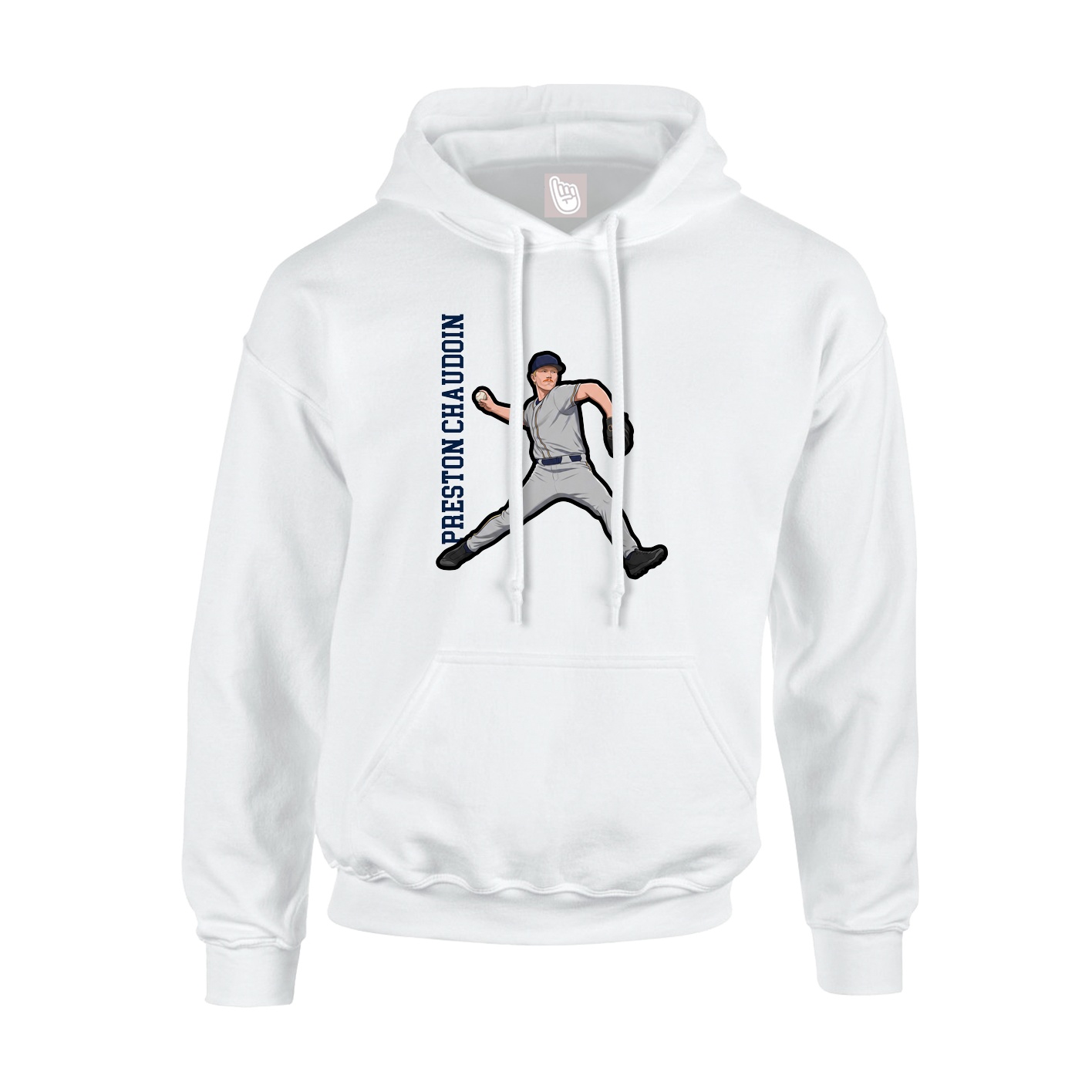 Hoodie — Name Vertical in White