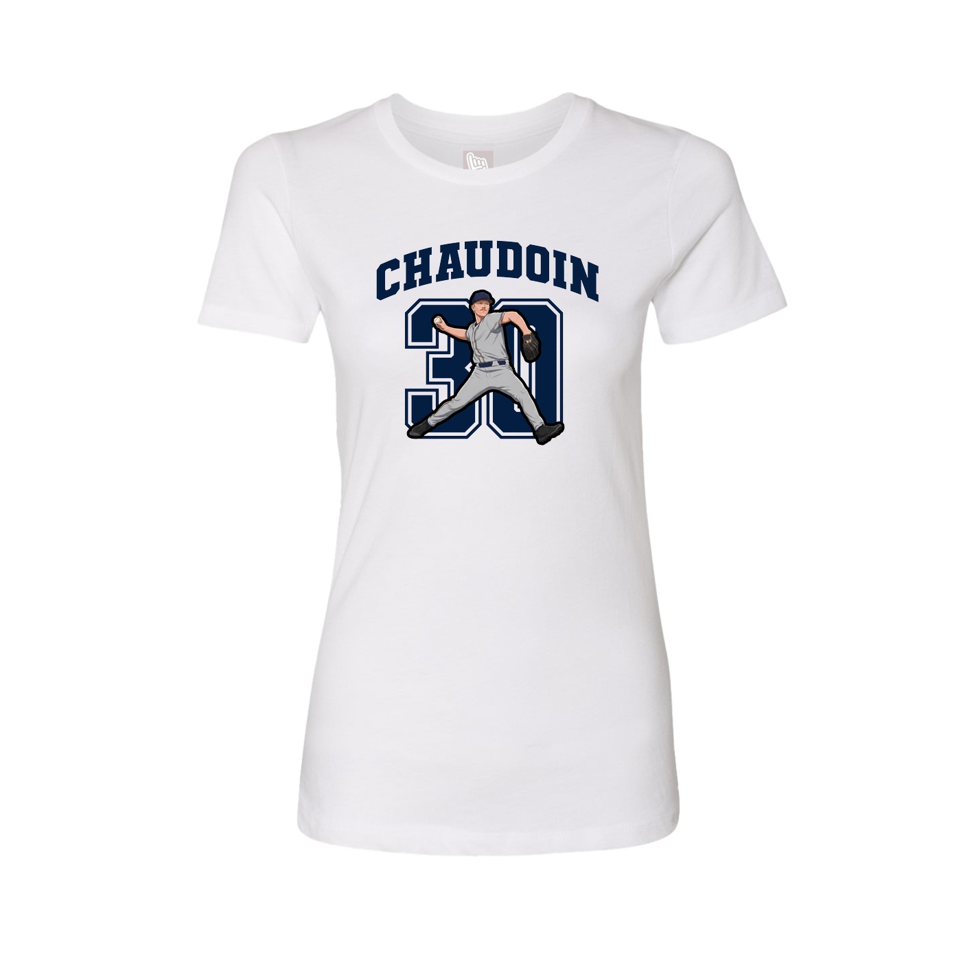 Fitted Women's Tee — Number in White