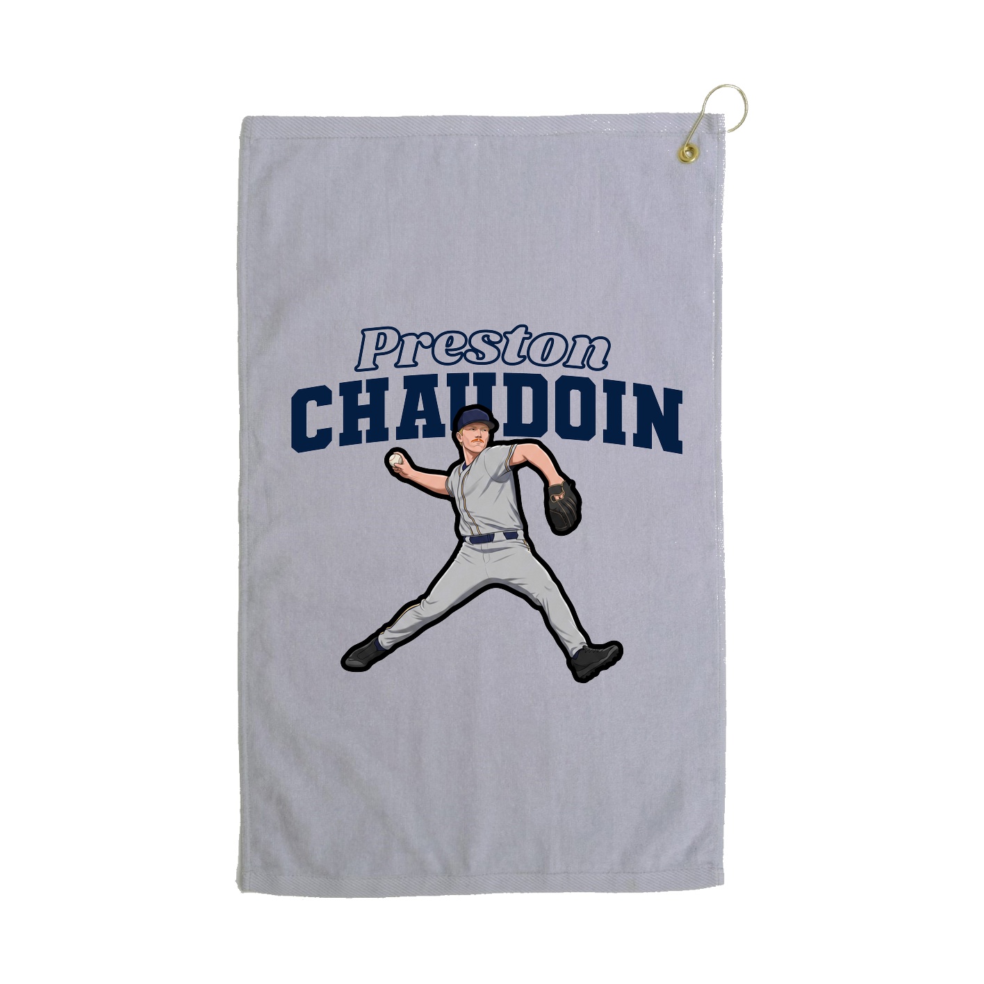 Golf Towel — Name Arch in Grey