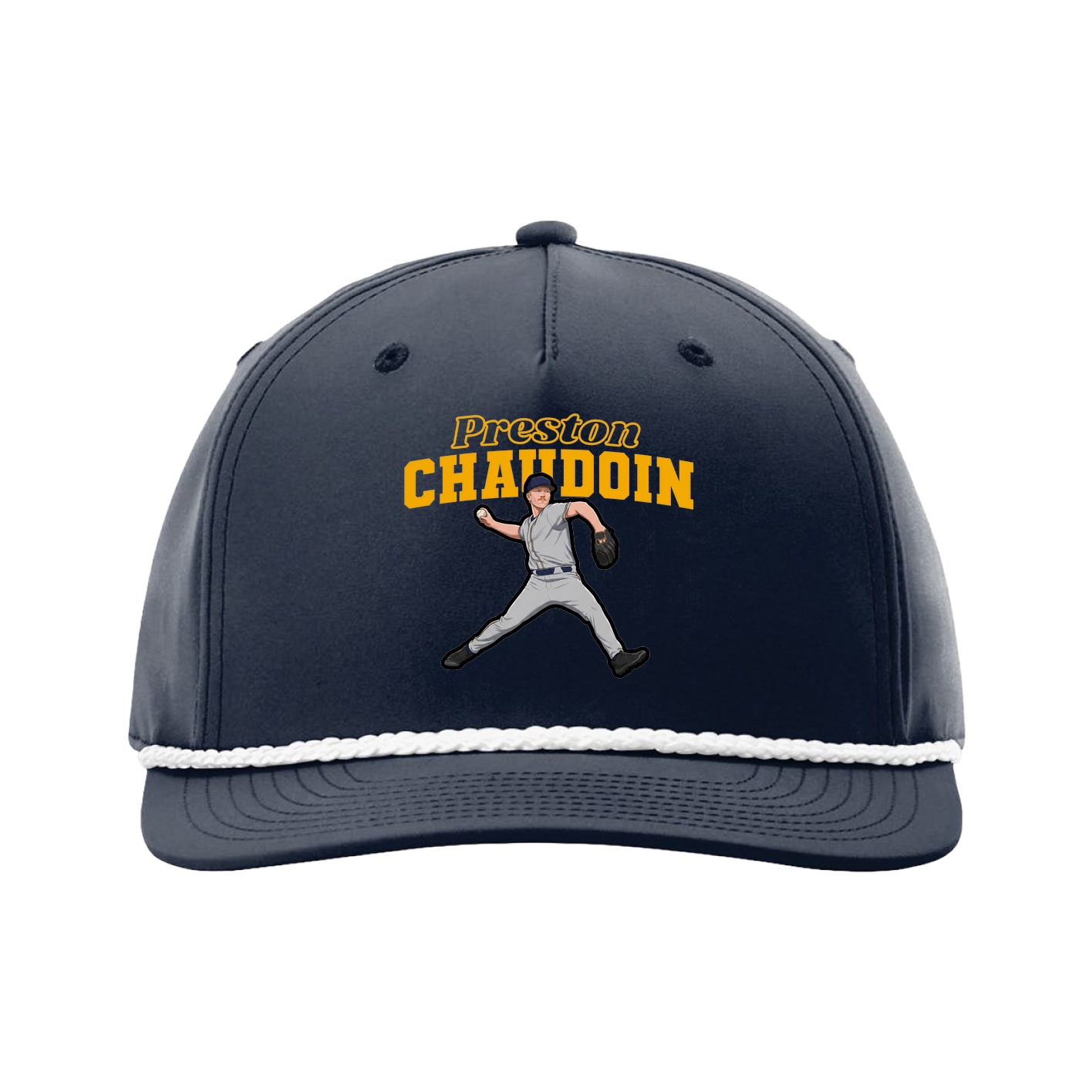 Five-Panel Classic Rope Cap — Name Arch in Navy