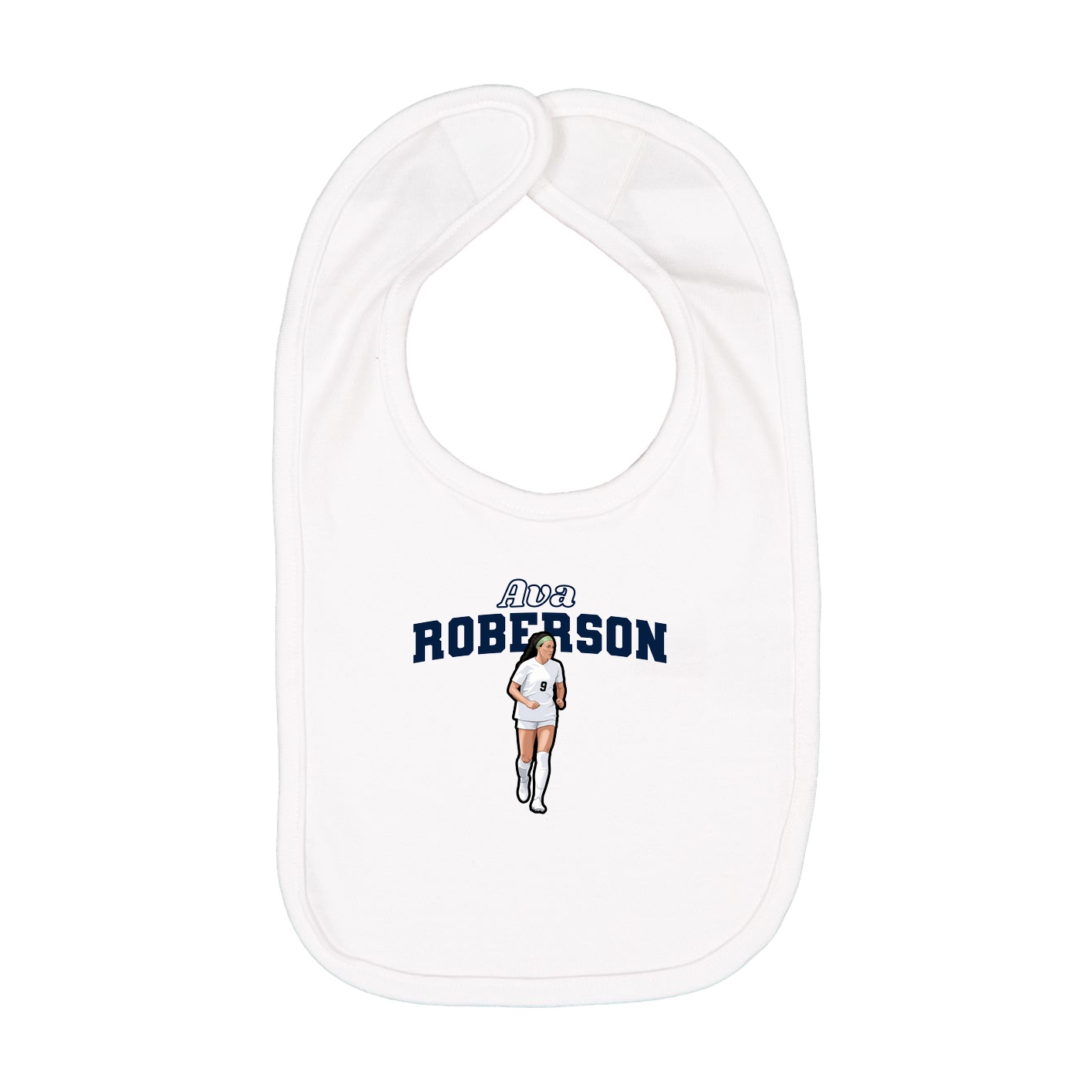 Infant Bib — Name Arch in White