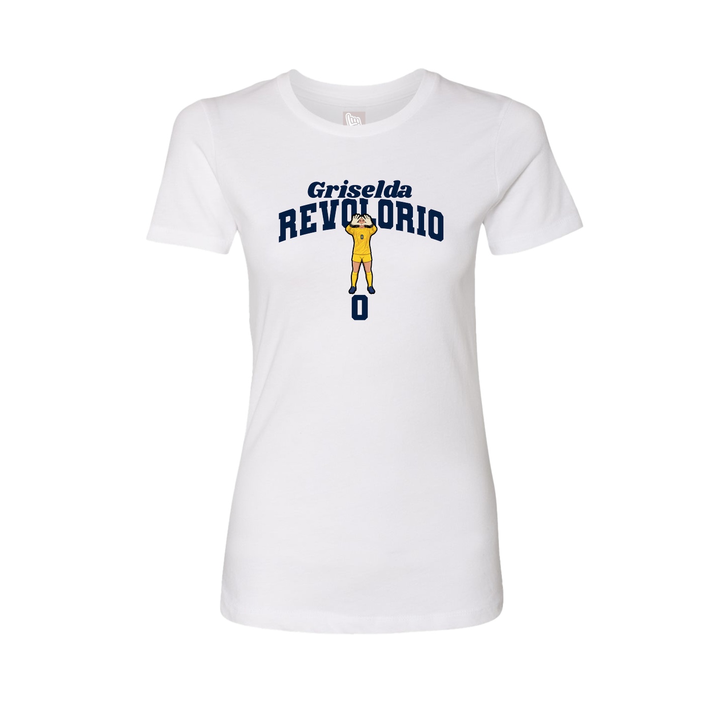 Fitted Women's Tee — Signature Arch in White