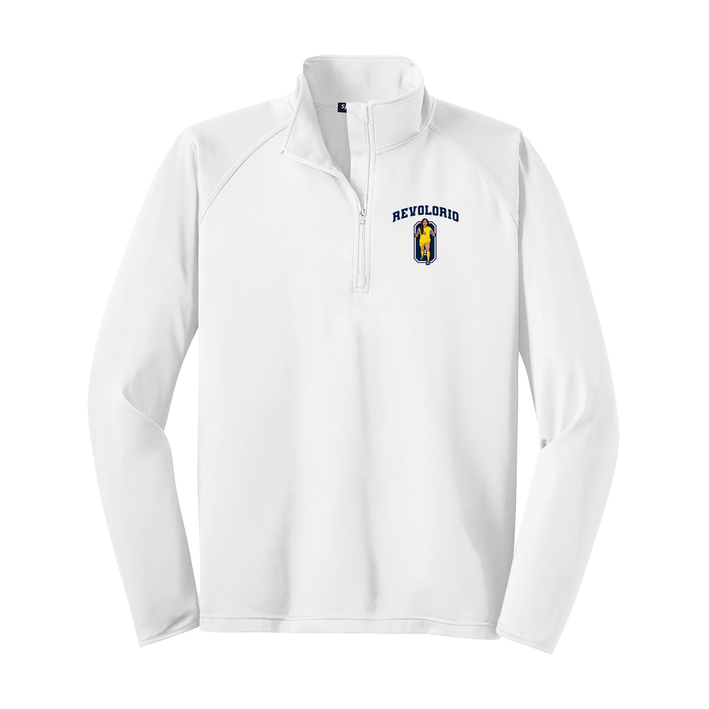 Q-Zip Pullover — Number in White