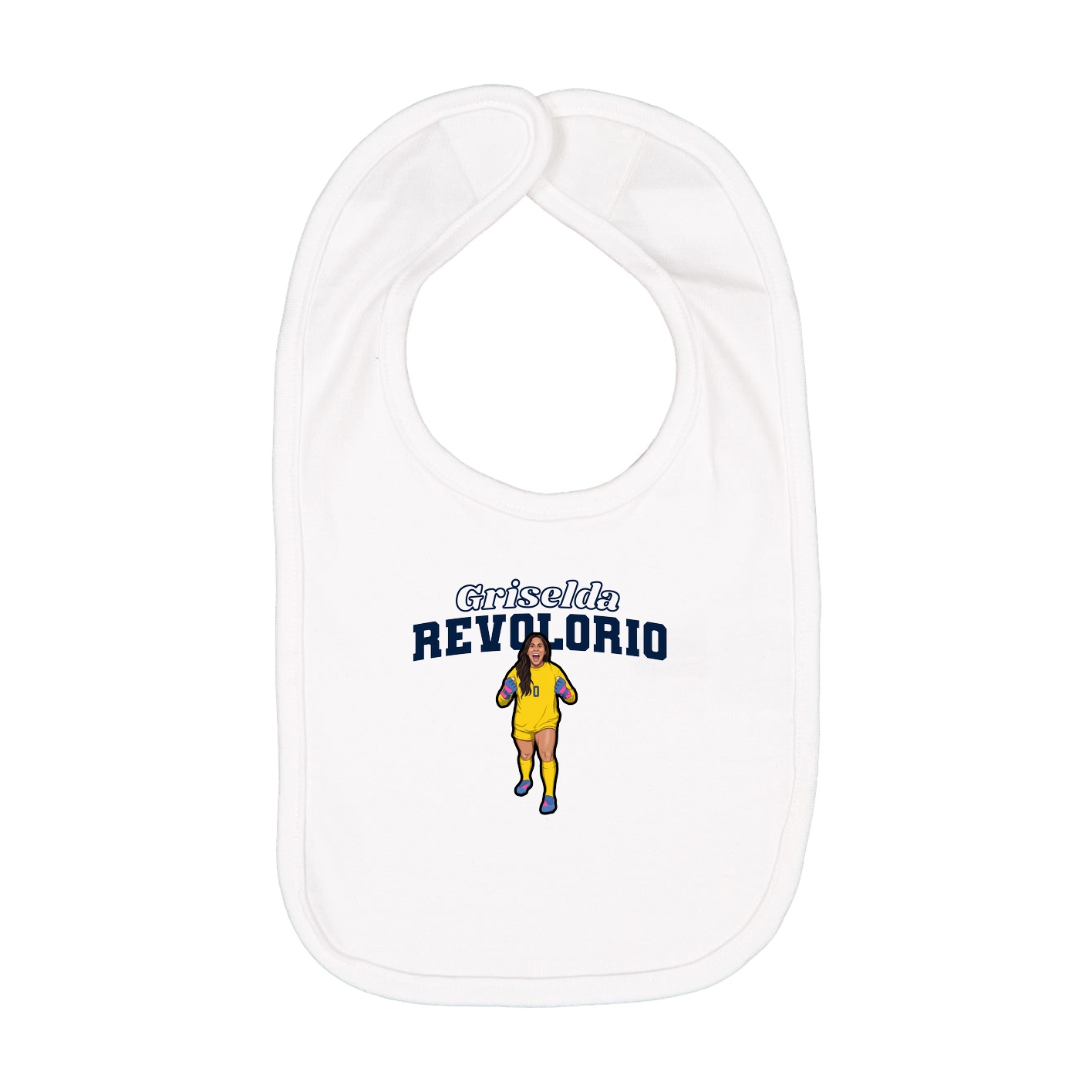 Infant Bib — Name Arch in White