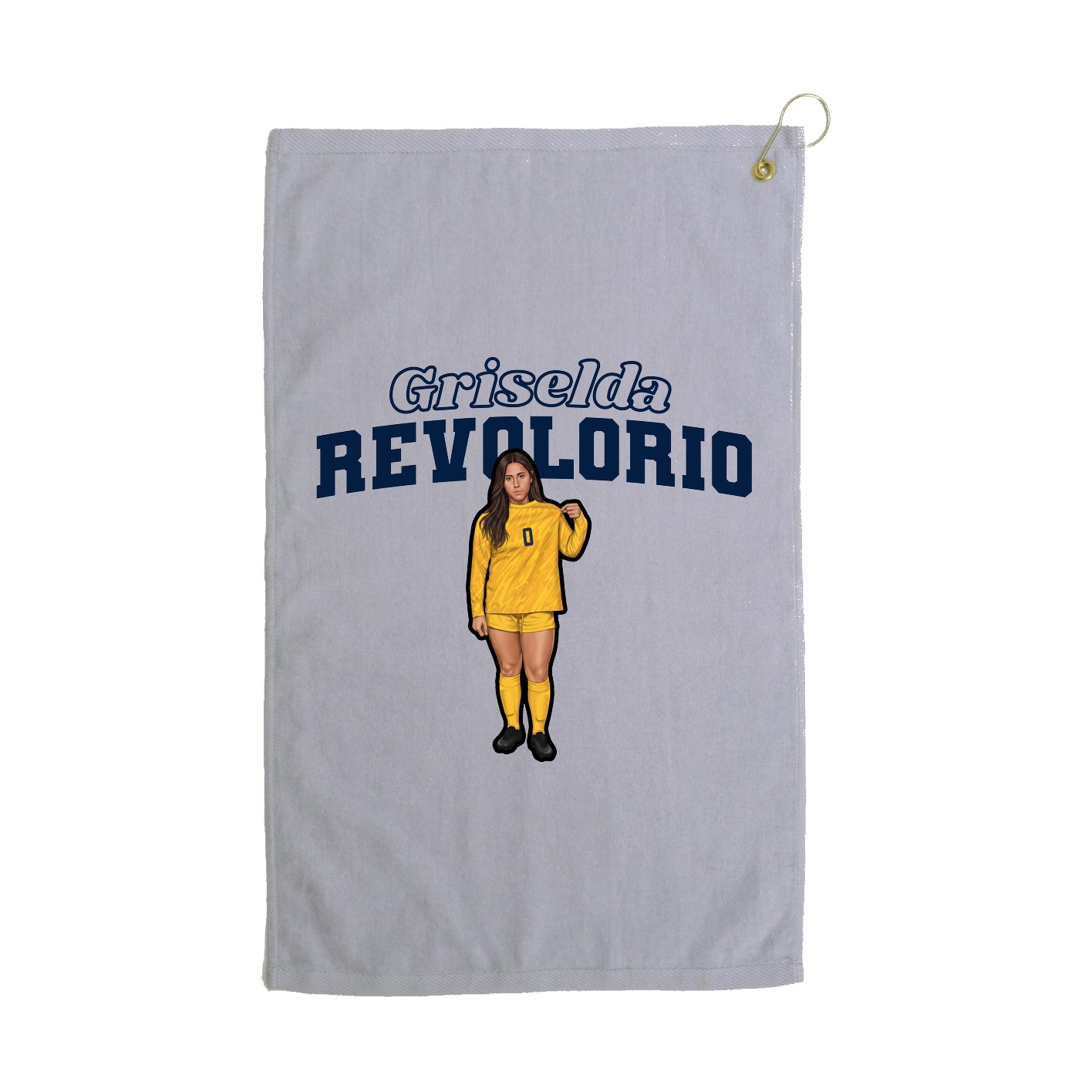 Golf Towel — Name Arch in Grey