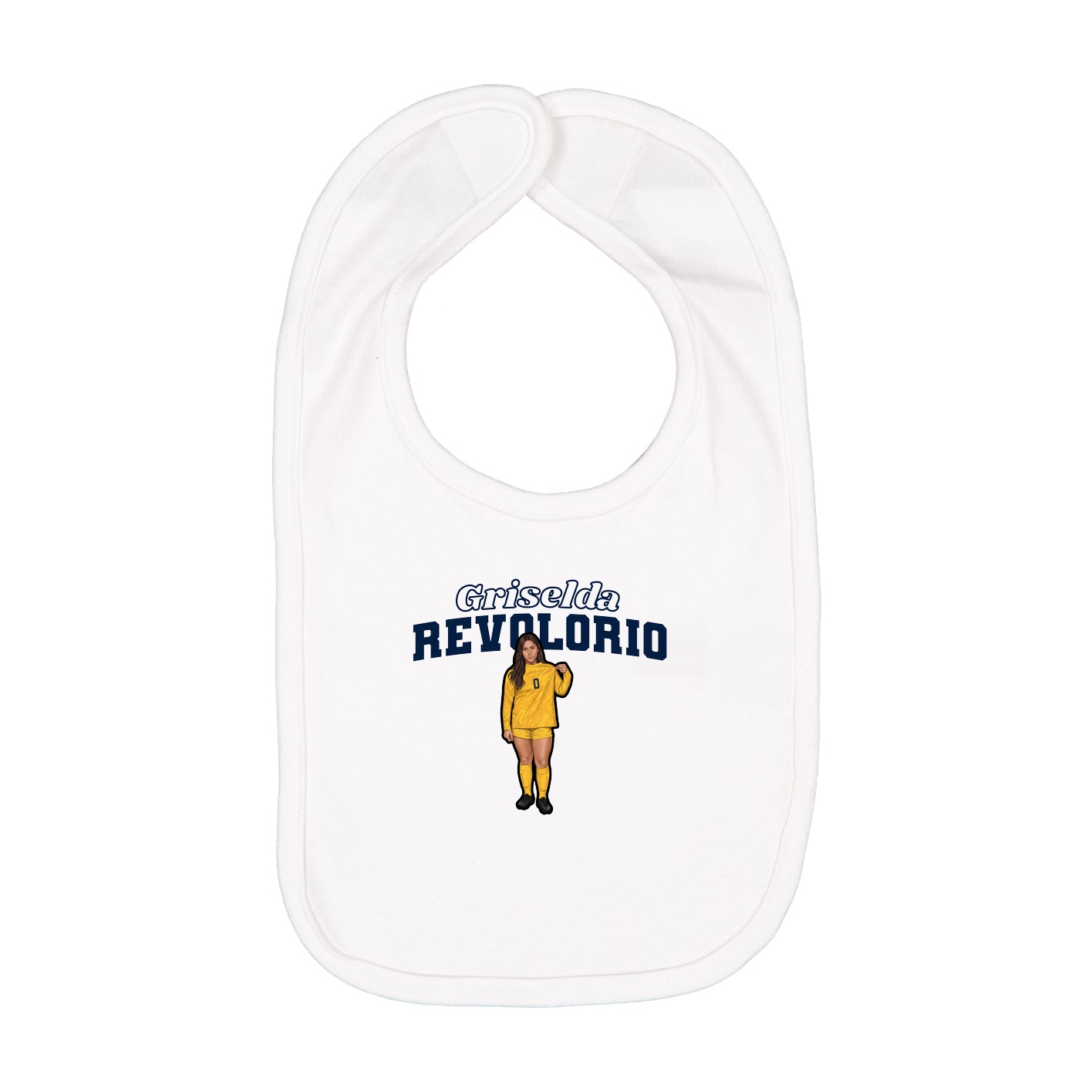 Infant Bib — Name Arch in White