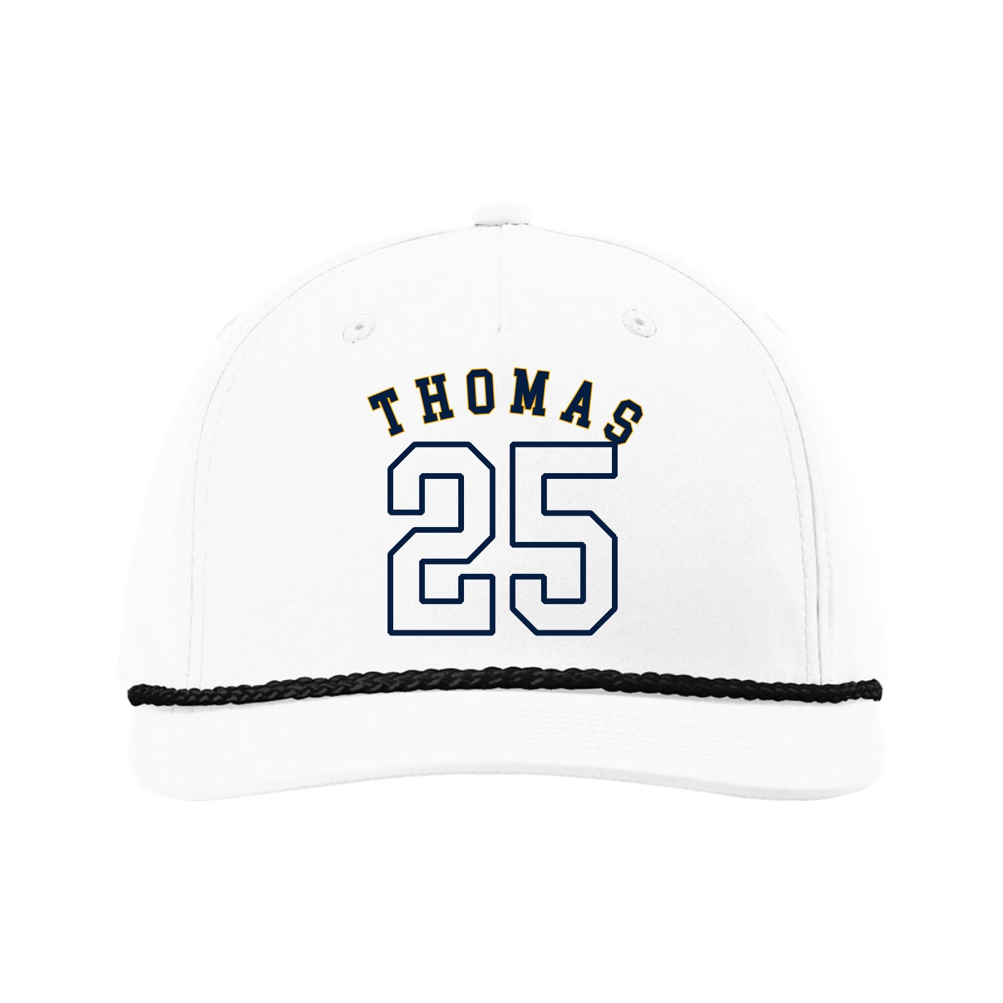 Five-Panel Classic Rope Cap — Shirsey Arch in White