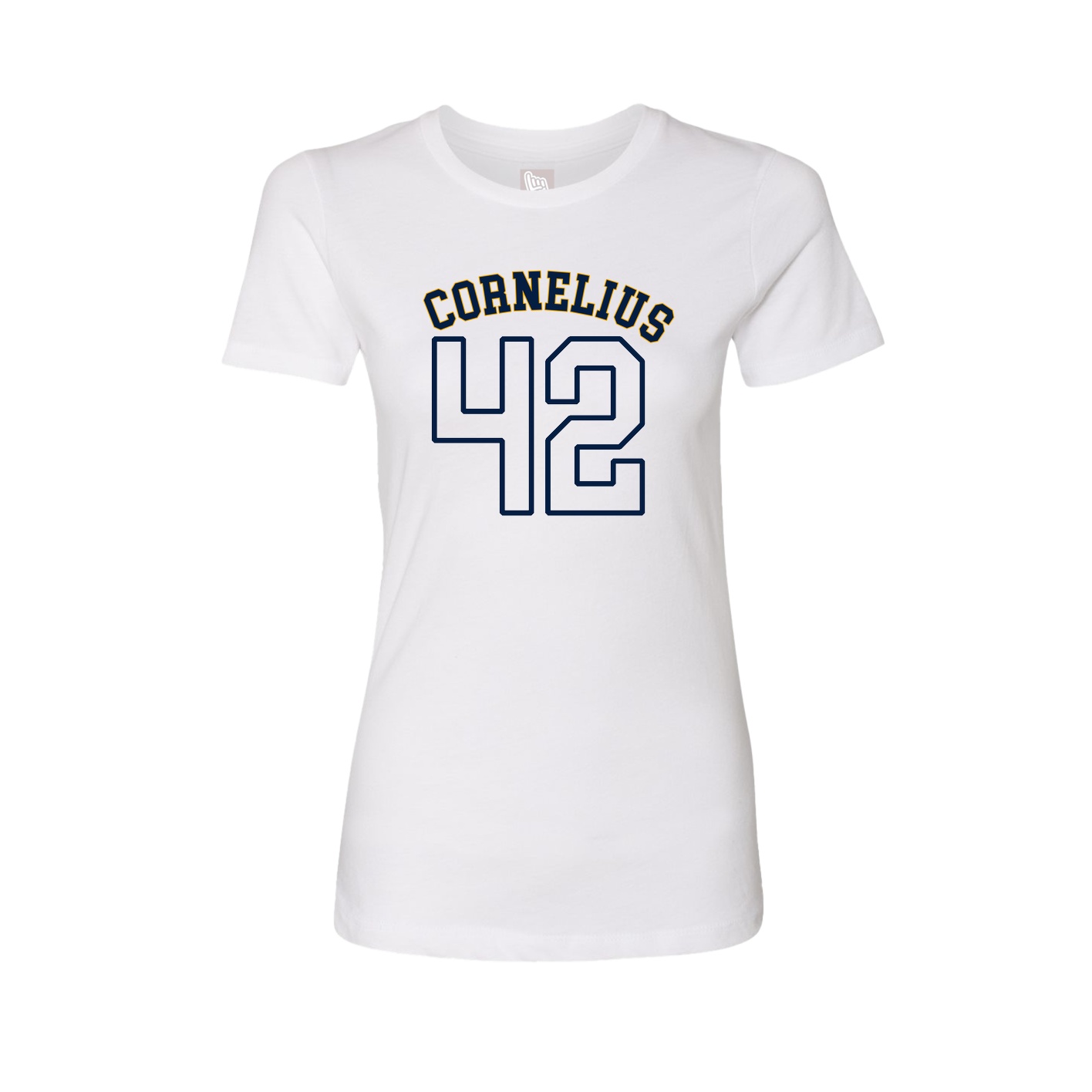 Fitted Women's Tee — Shirsey Arch in White