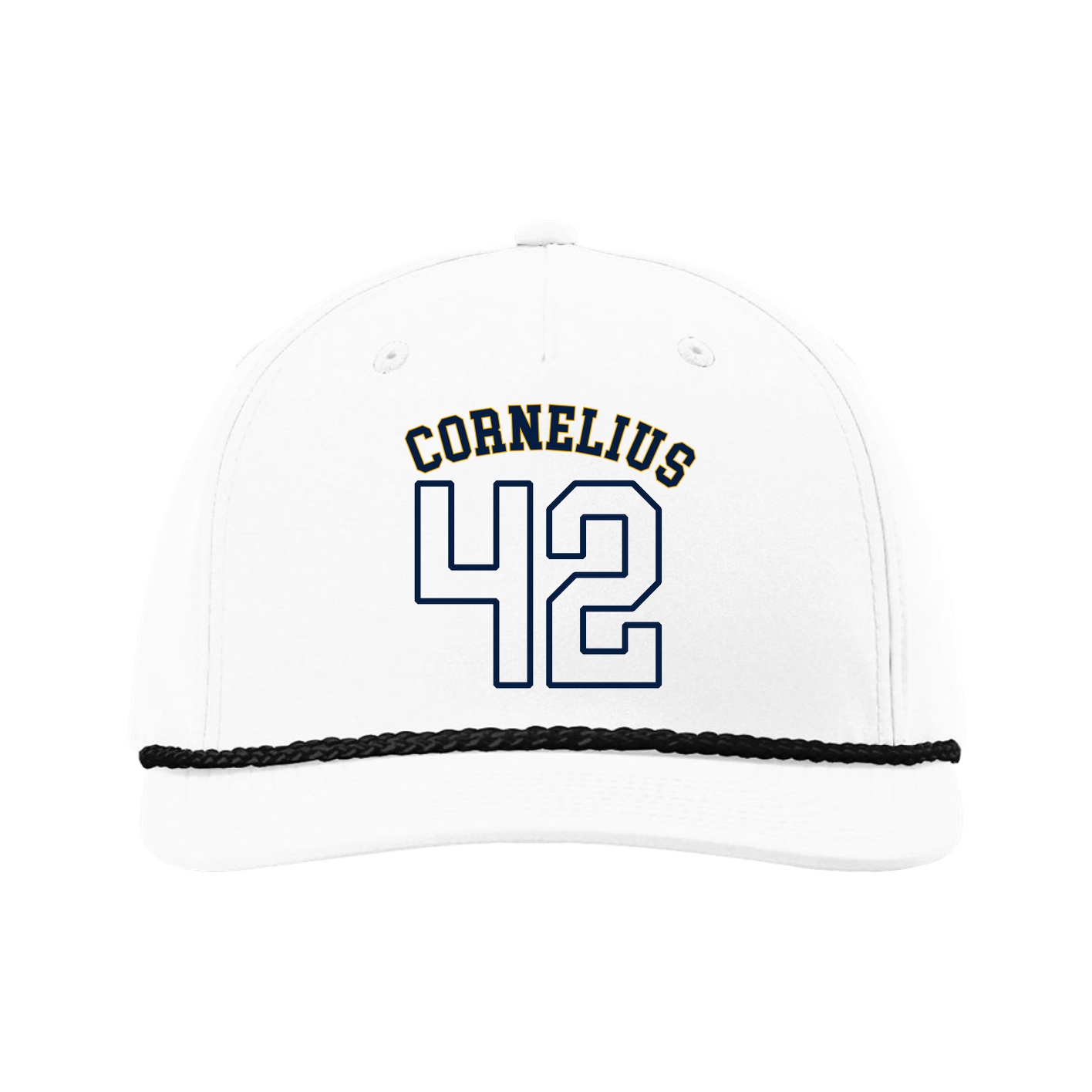 Five-Panel Classic Rope Cap — Shirsey Arch in White