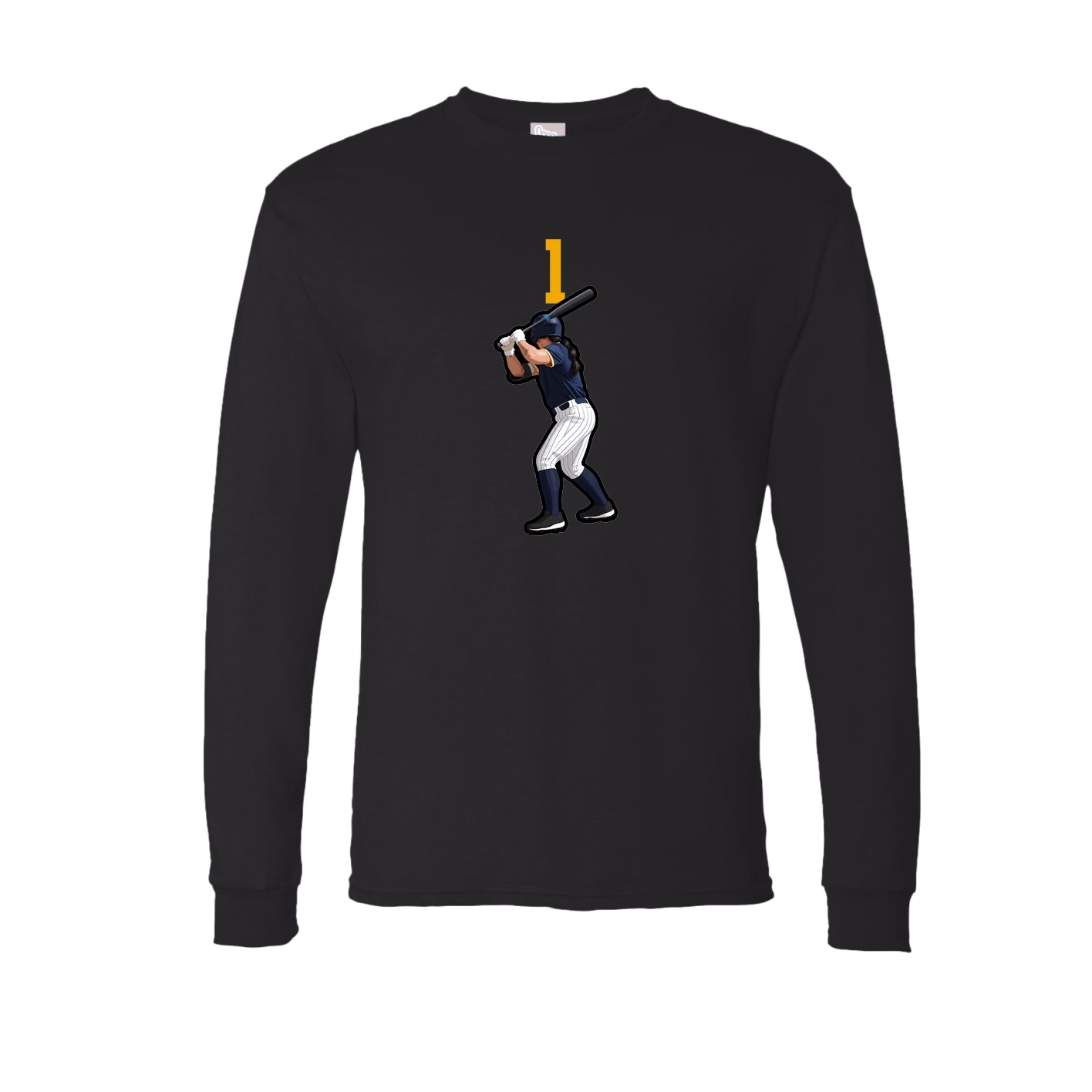 Long Sleeve Tee — Number Top in Black