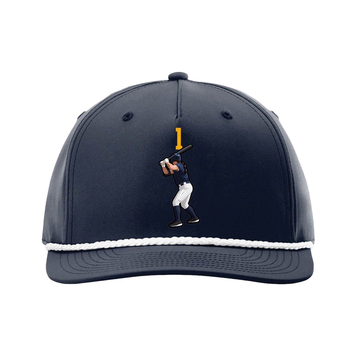 Five-Panel Classic Rope Cap — Number Top in Navy