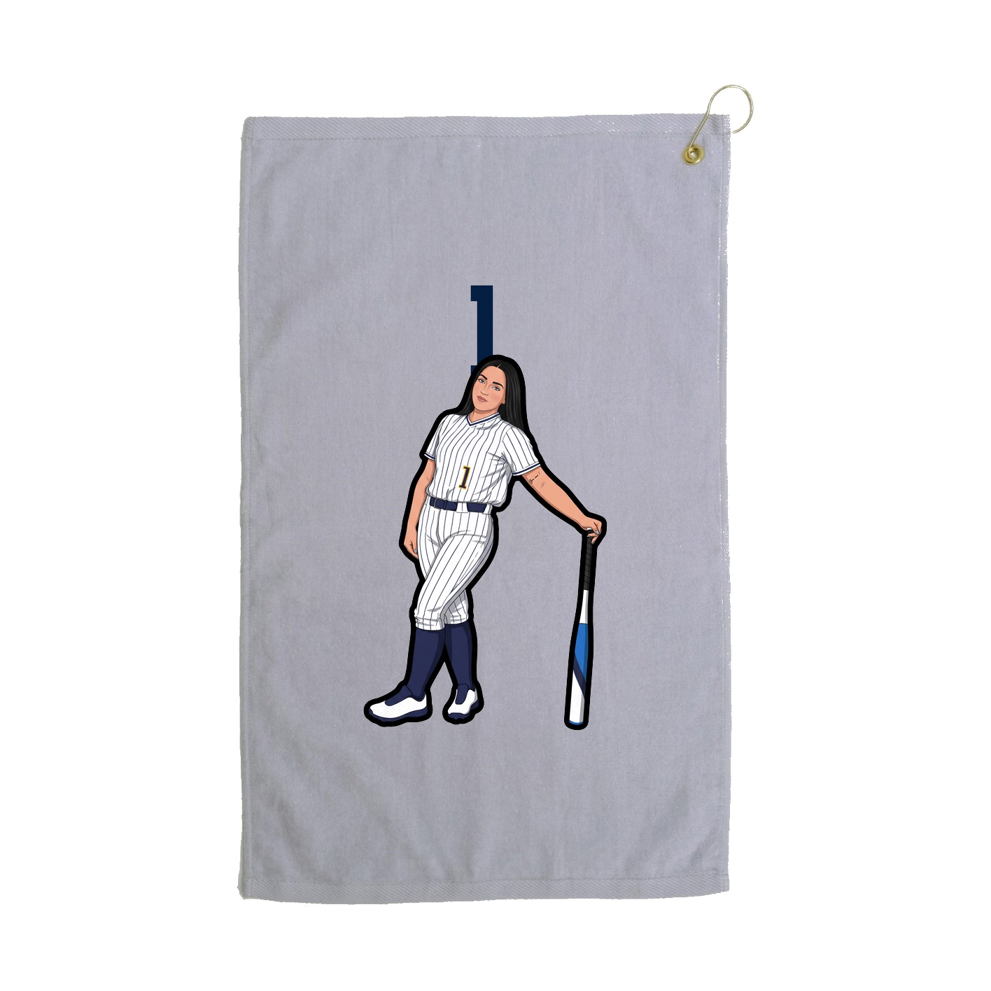 Golf Towel — Number Top in Grey
