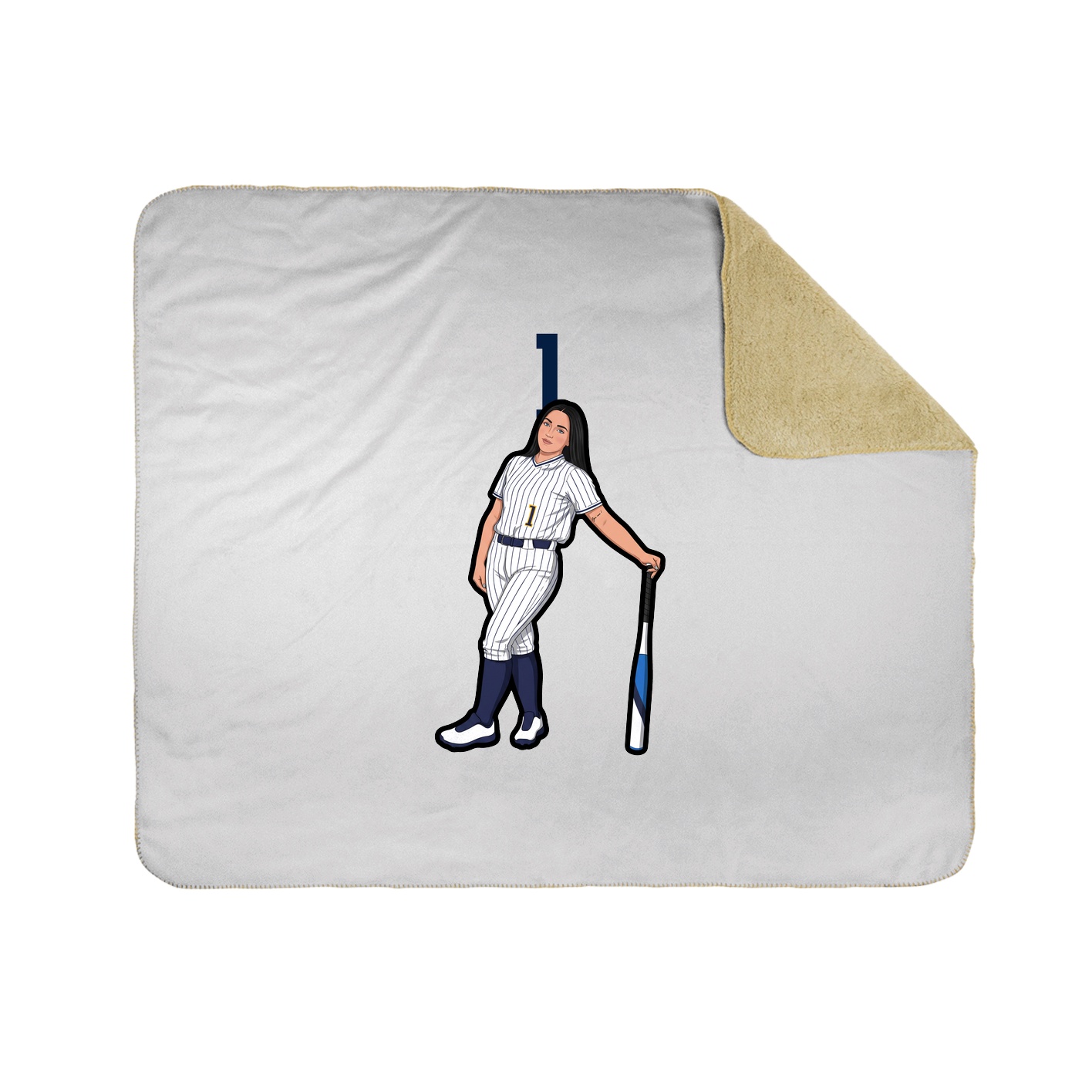 Throw Blanket — Number Top in White