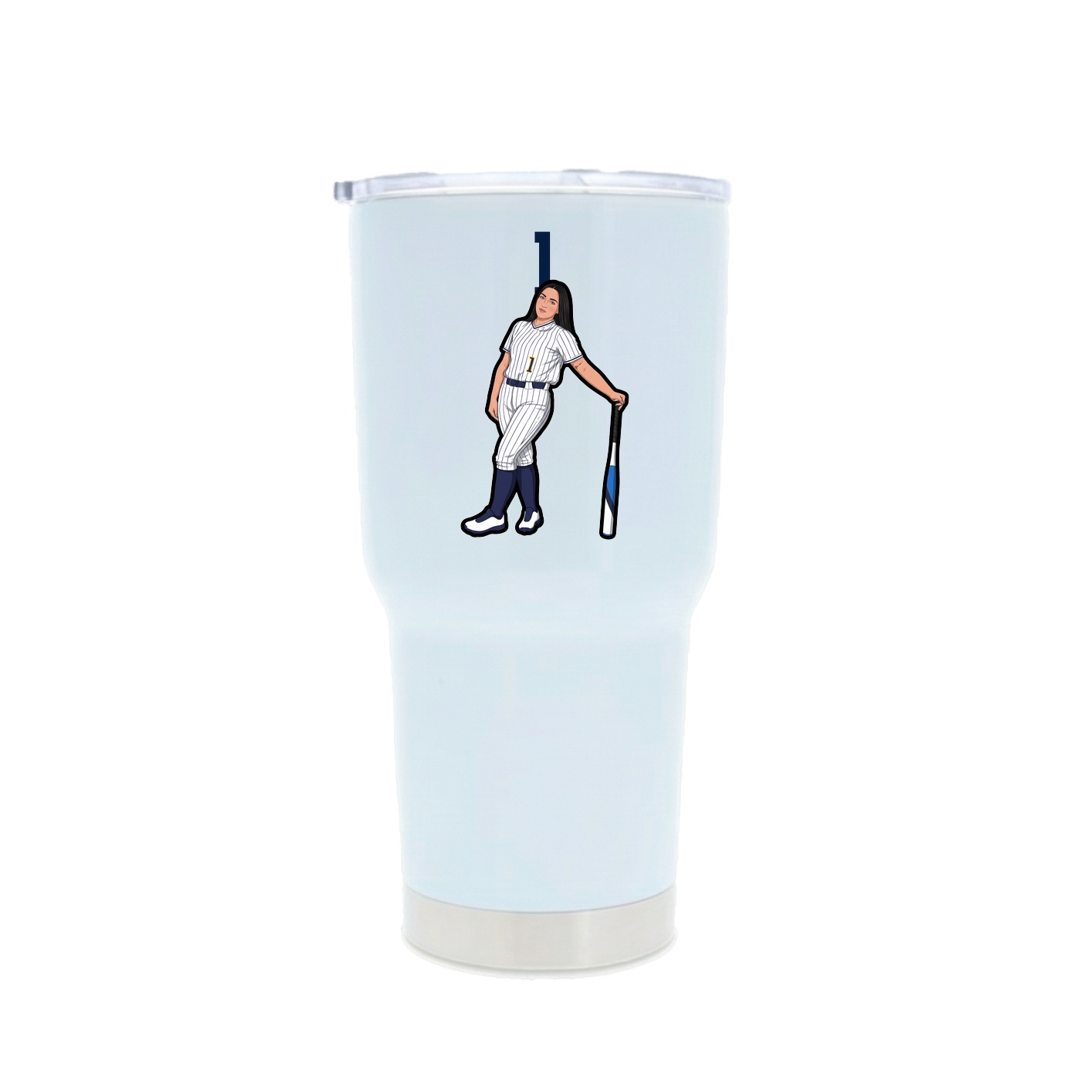 30oz Stainless Steel Tumbler — Number Top in White