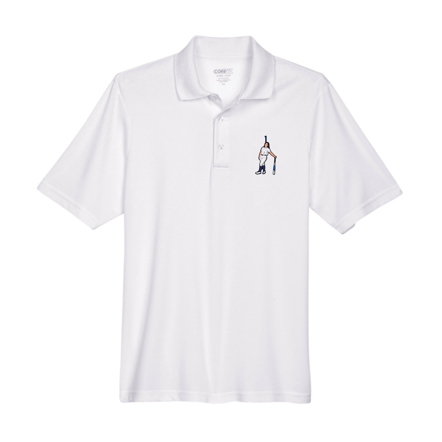 Performance Polo — Number Top in White
