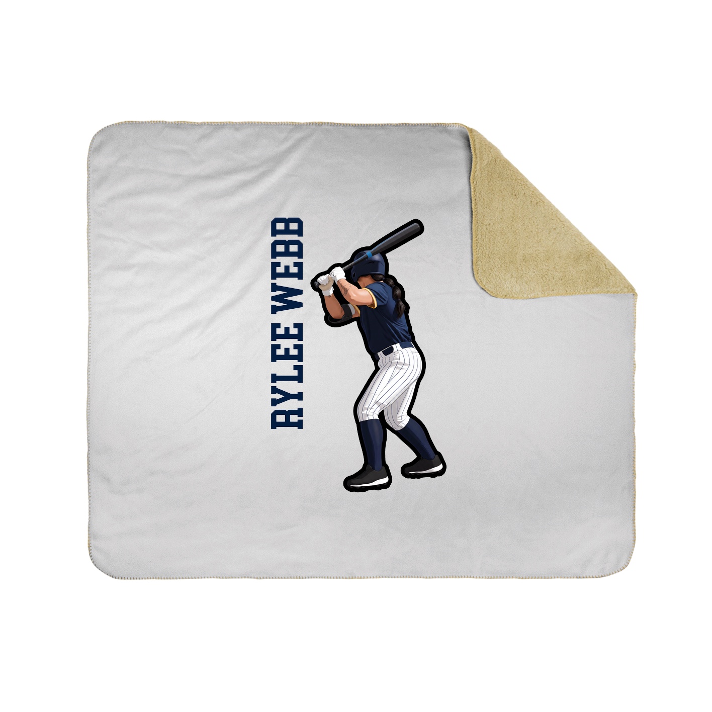 Throw Blanket — Name Vertical in White
