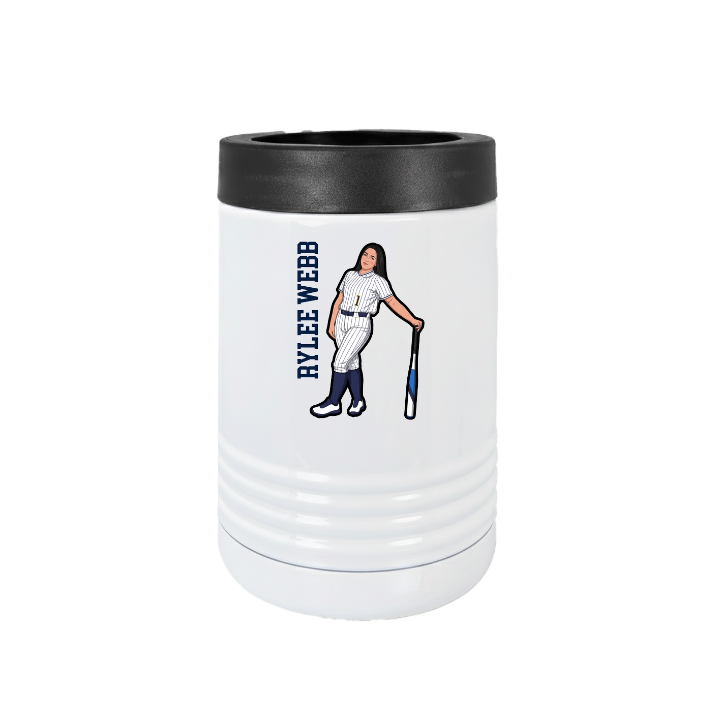 Beverage Holder — Name Vertical in White
