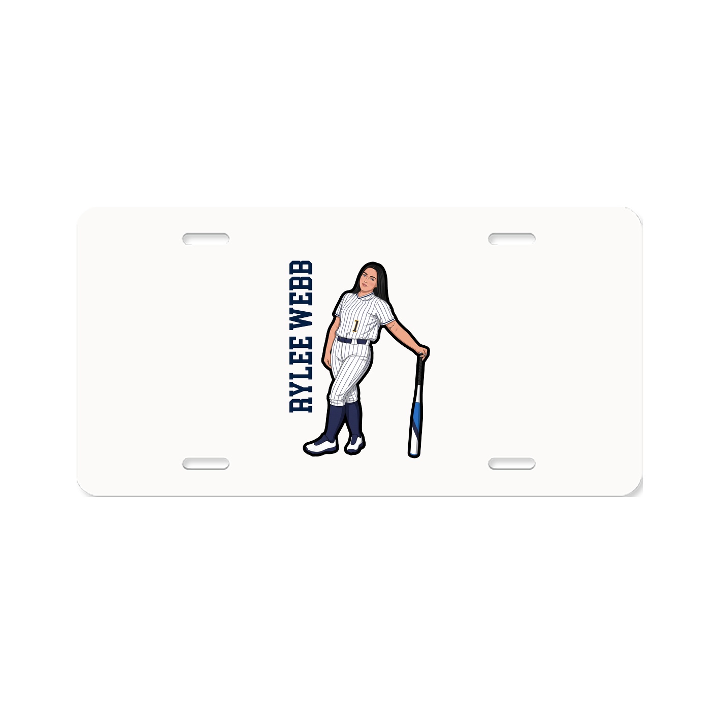 License Plate — Name Vertical in Classic