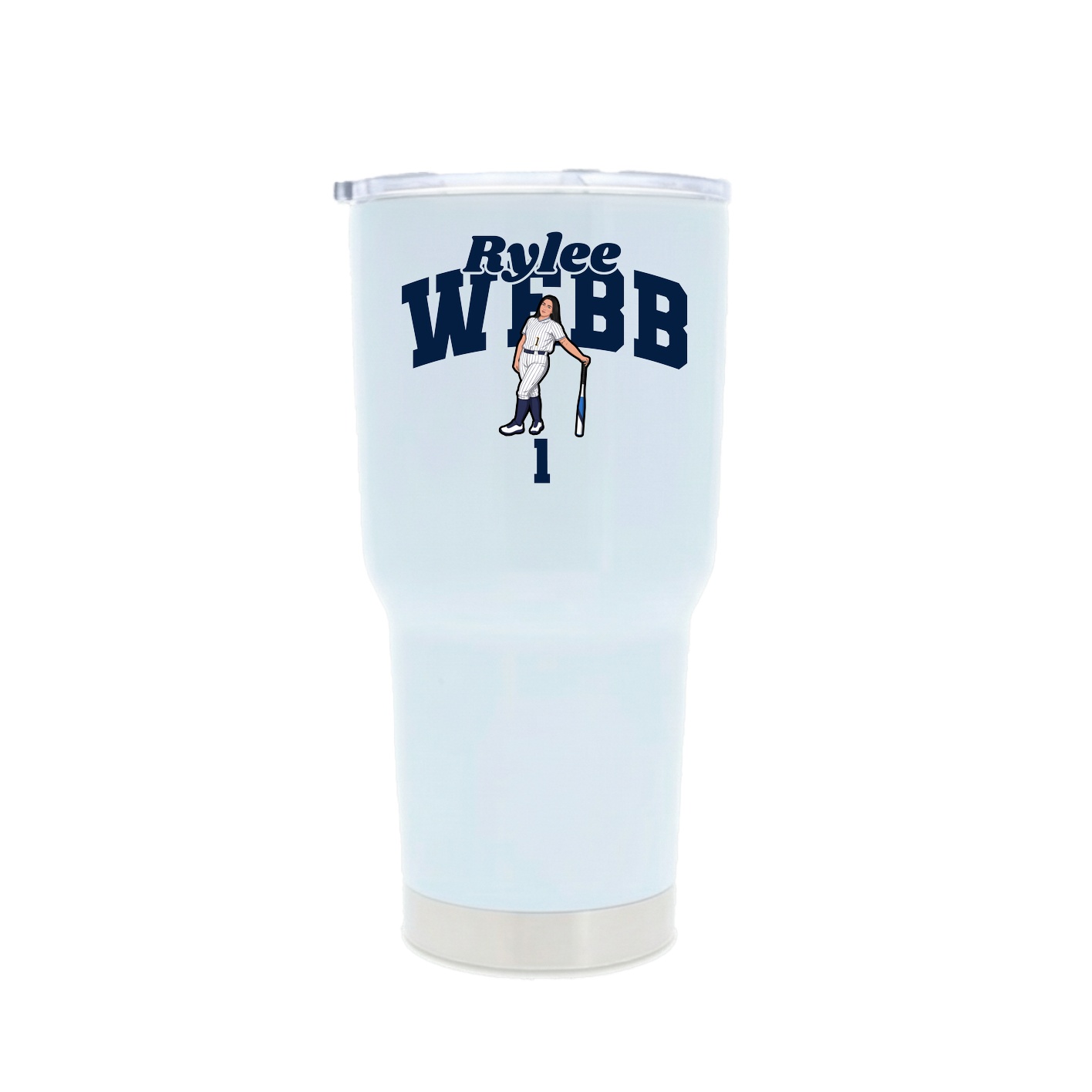 30oz Stainless Steel Tumbler — Signature Arch in White