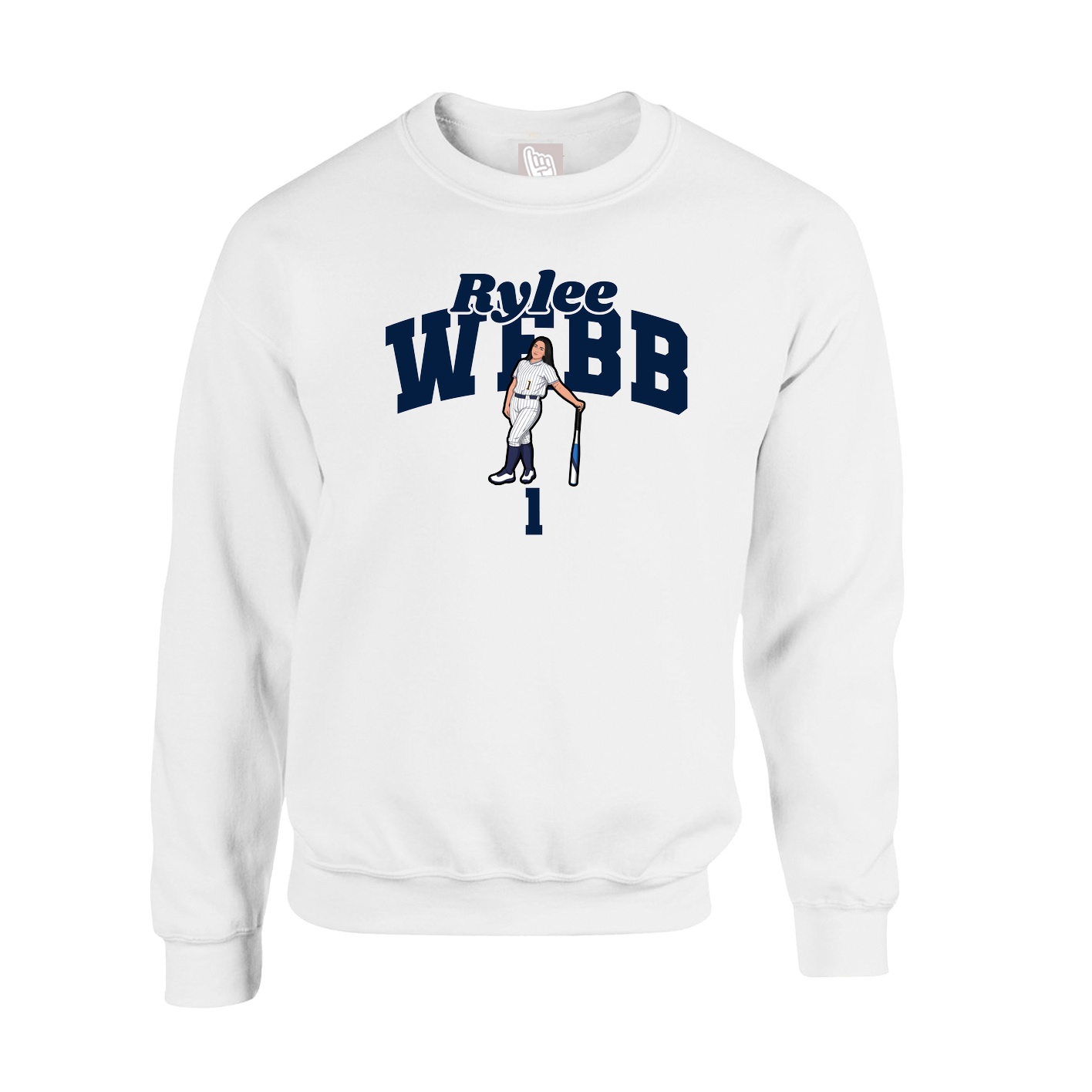 Fleece Crew — Signature Arch in White