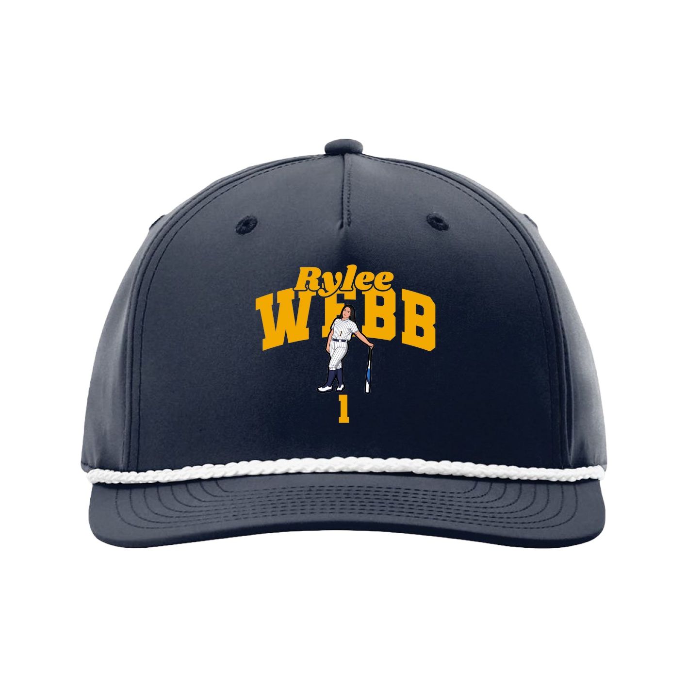 Five-Panel Classic Rope Cap — Signature Arch in Navy