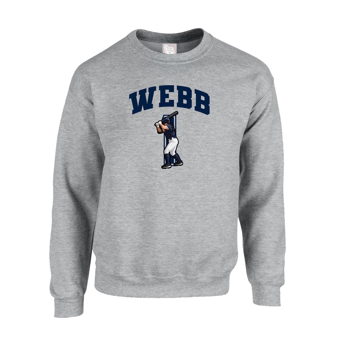 Fleece Crew — Number in Grey