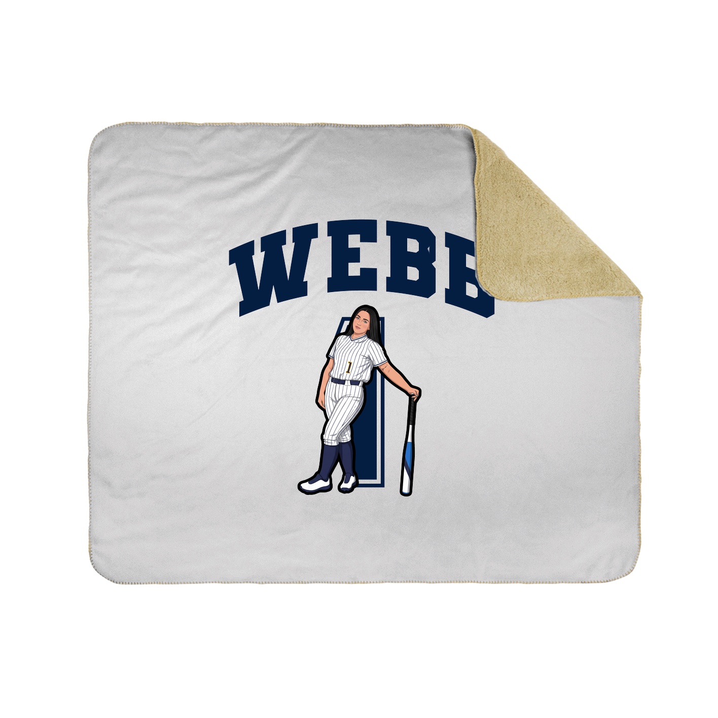 Throw Blanket — Number in White