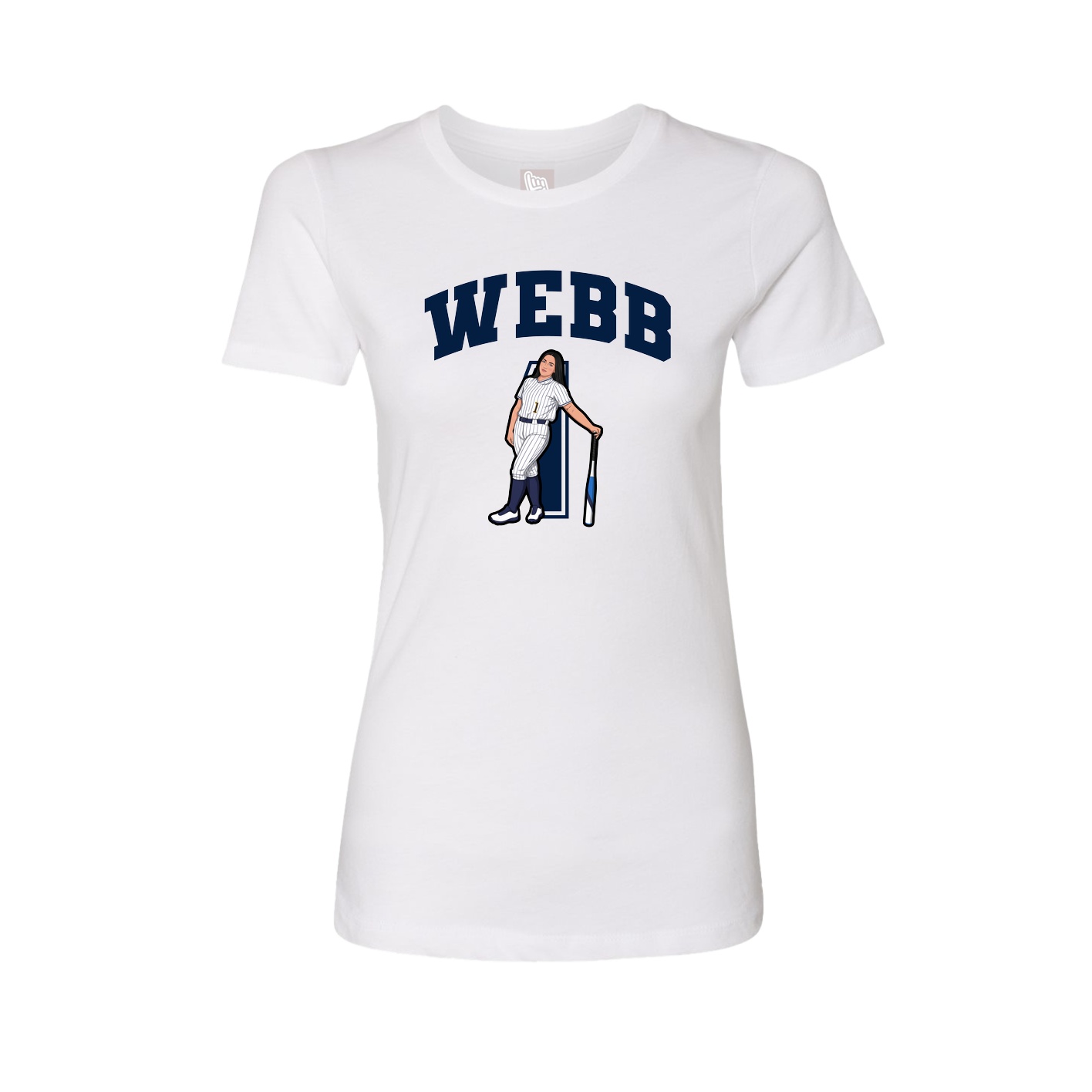 Fitted Women's Tee — Number in White