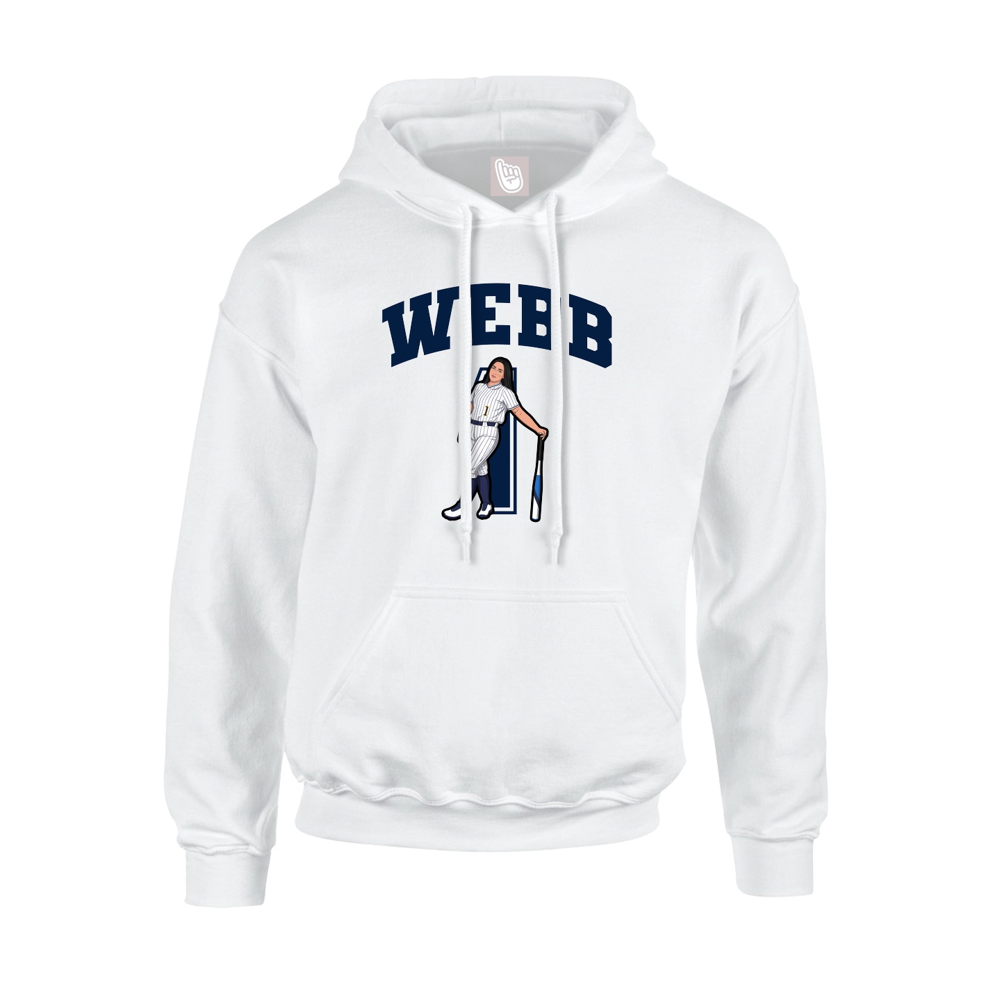 Youth Hoodie — Number in White