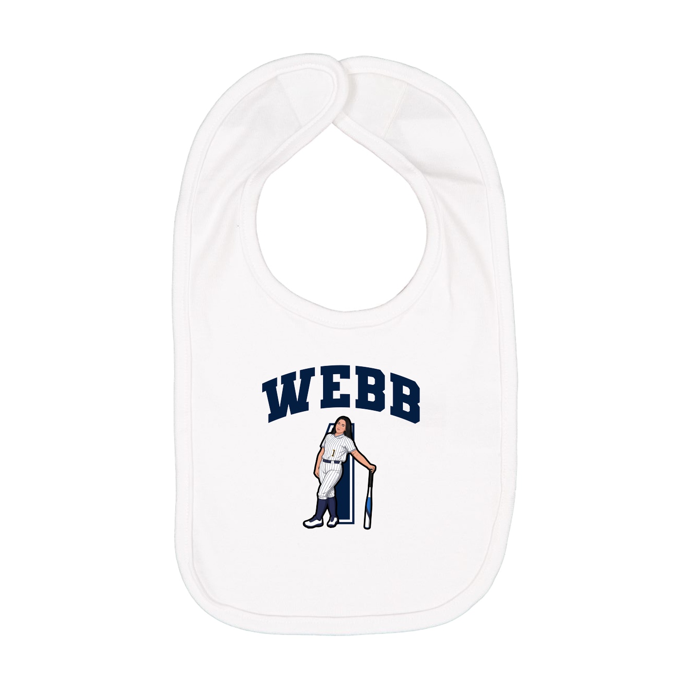 Infant Bib — Number in White