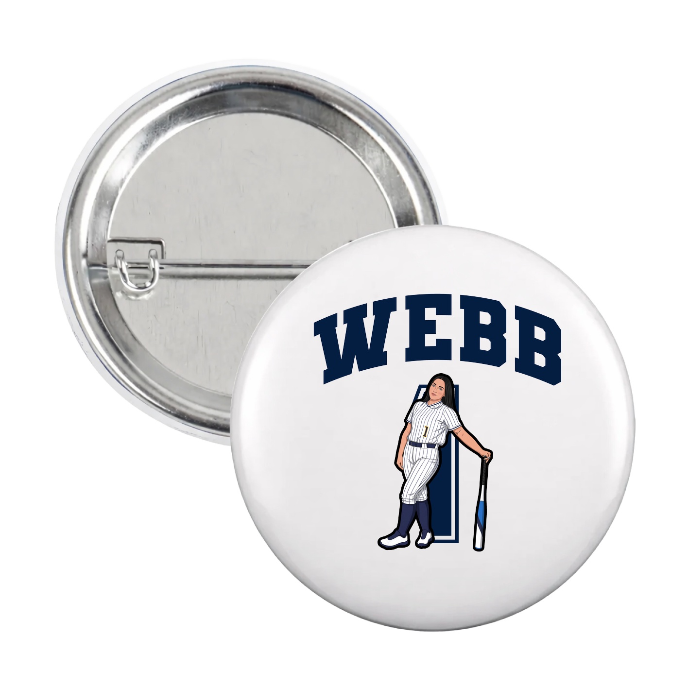 Game Day Button — Number in White