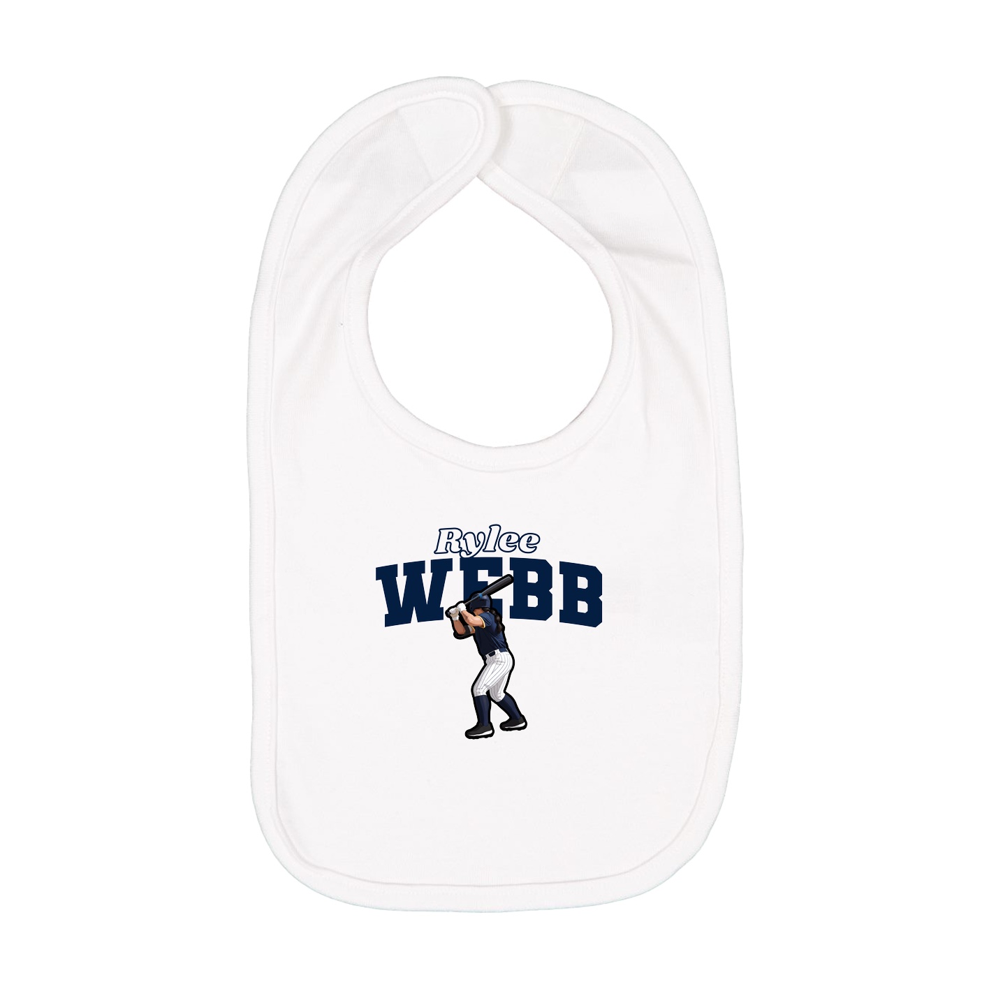 Infant Bib — Name Arch in White