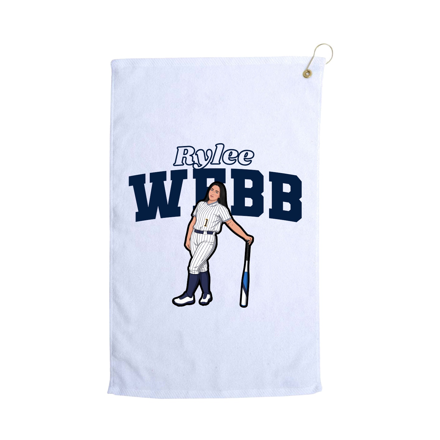 Golf Towel — Name Arch in White