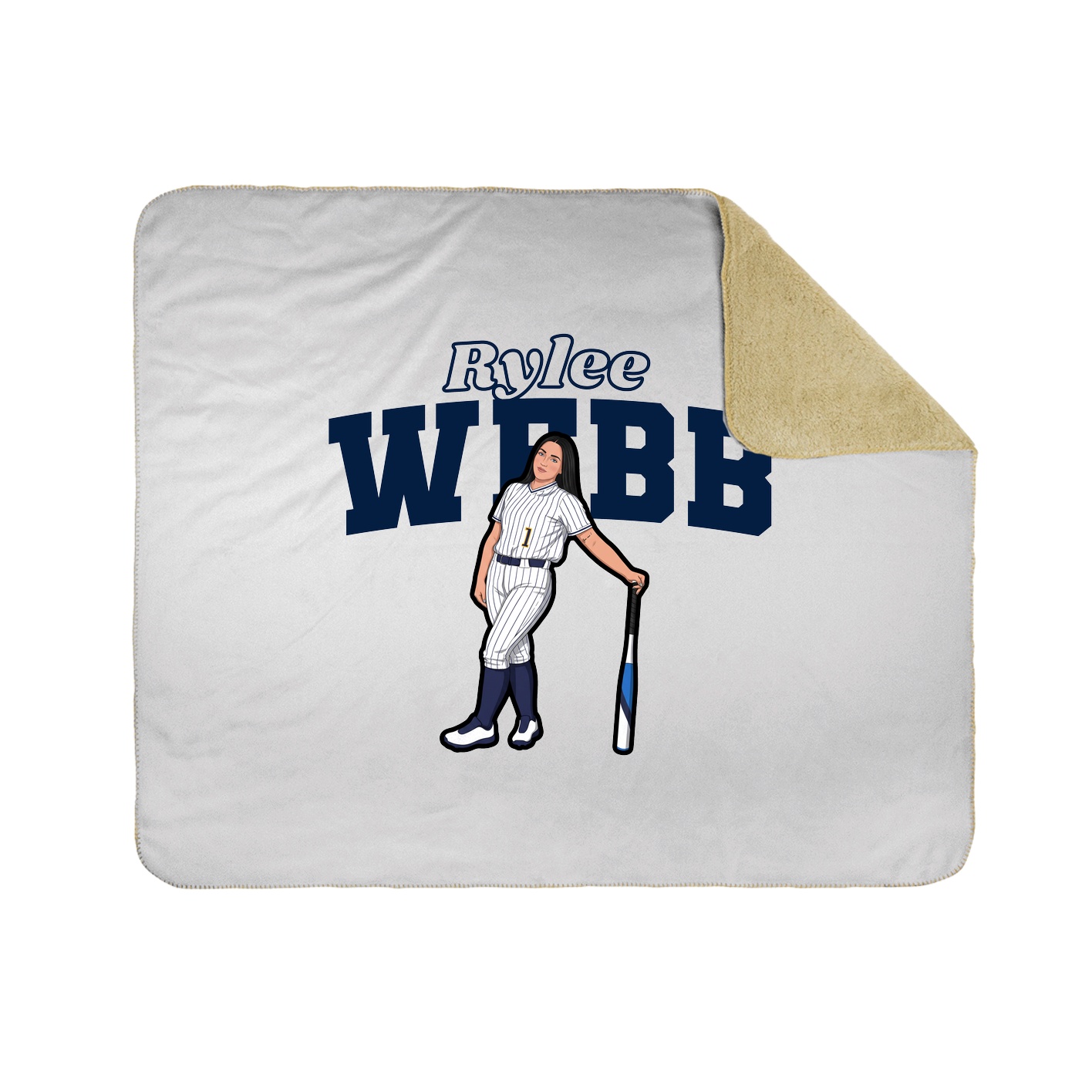 Throw Blanket — Name Arch in White