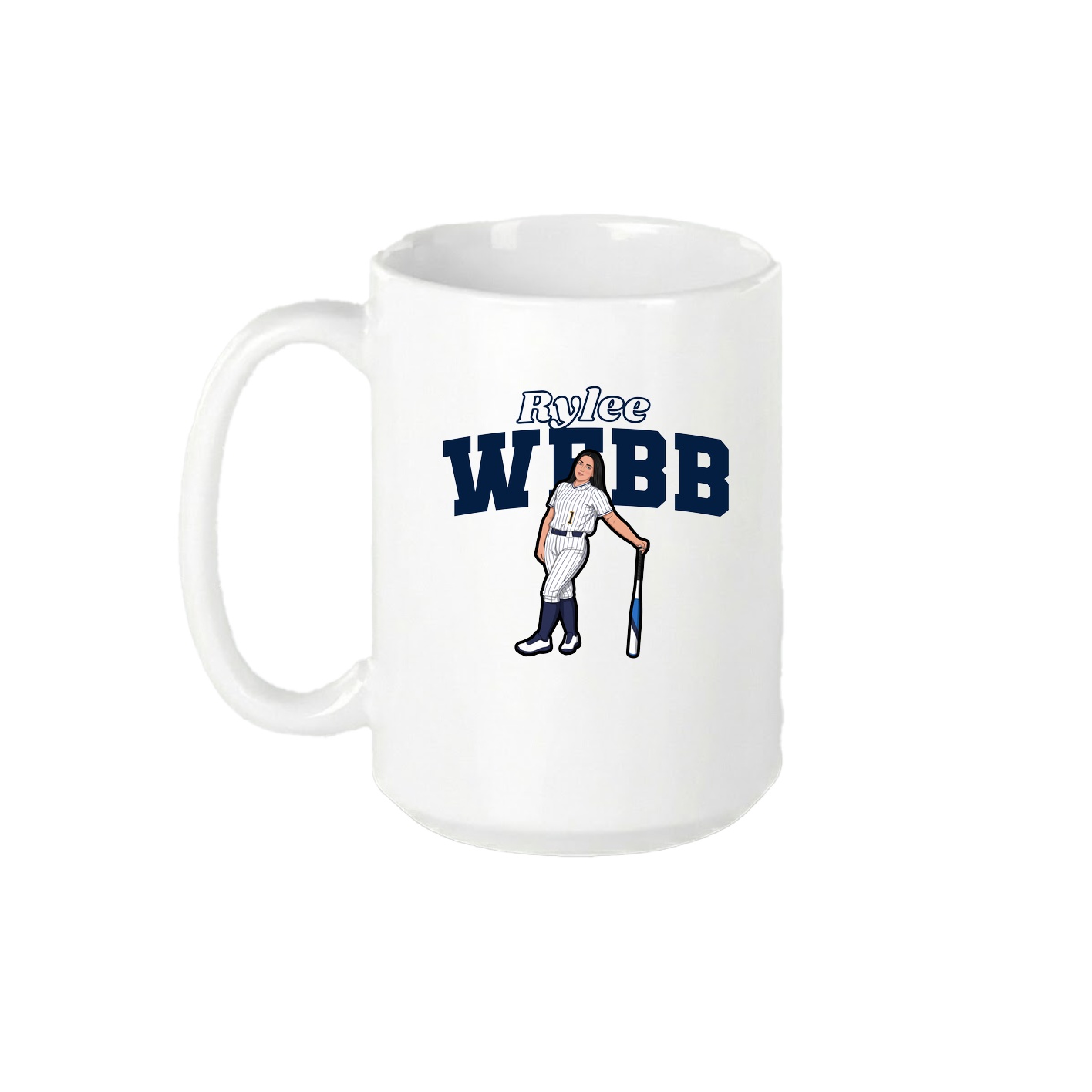 15oz Coffee Mug — Name Arch in White