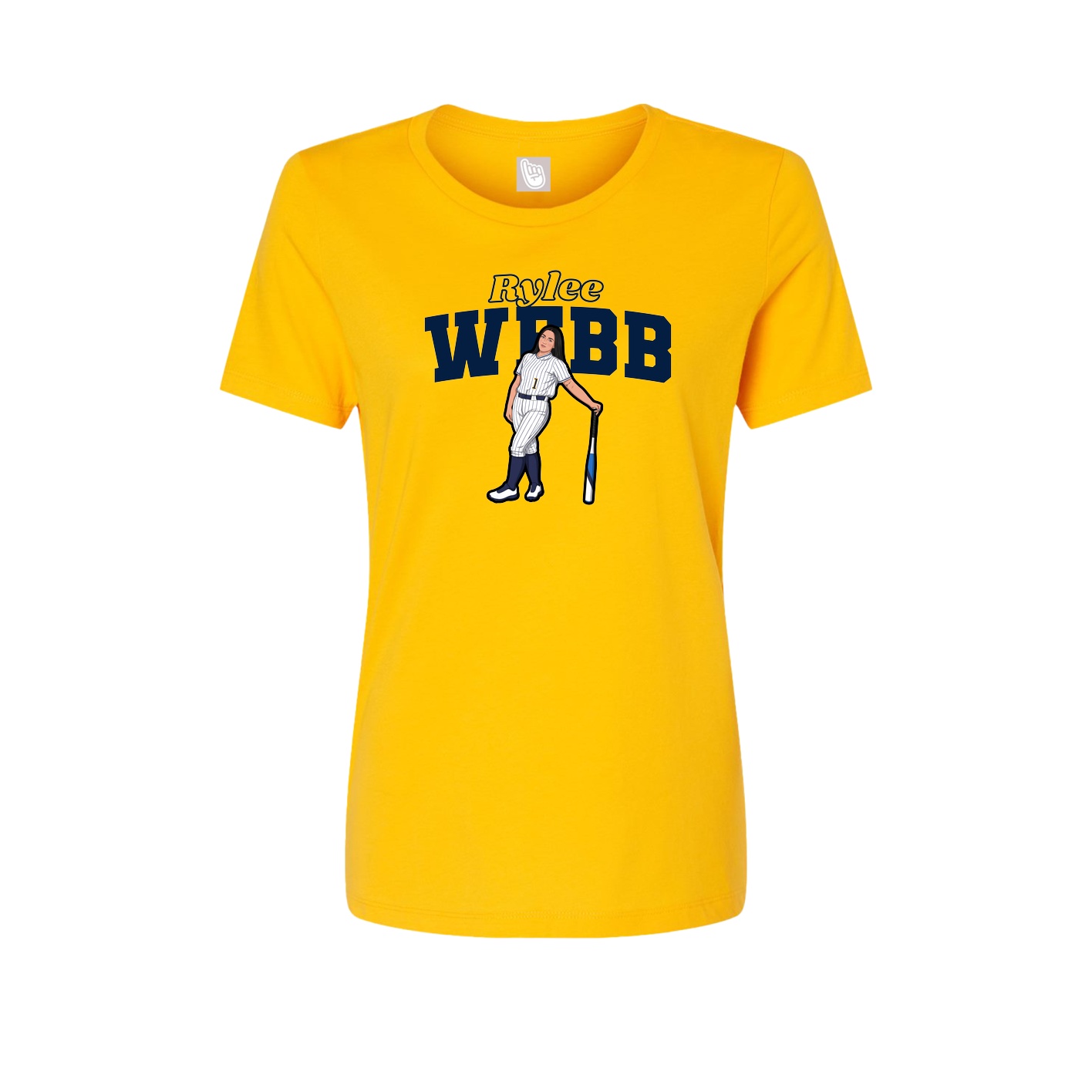 Fitted Women's Tee — Name Arch in Gold