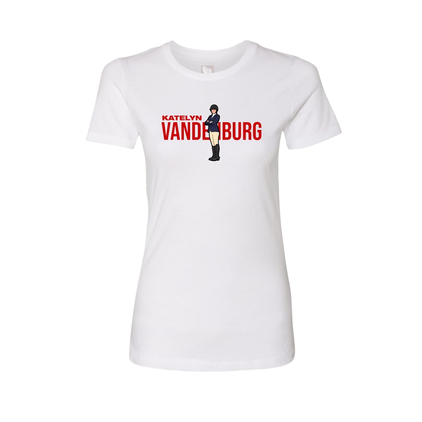 Fitted Women's Tee — Player Name in White