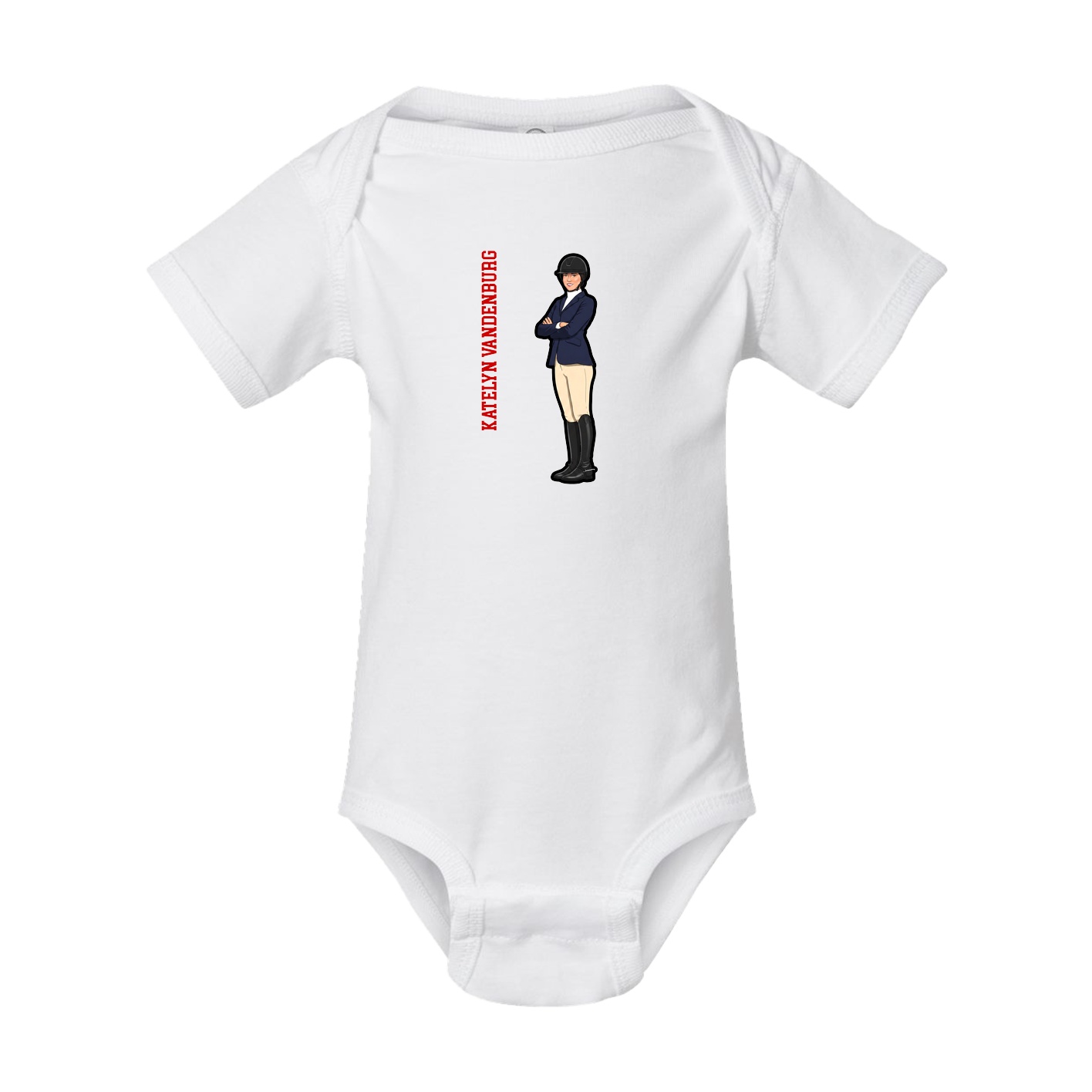 Baby Onesie — Name Vertical in White