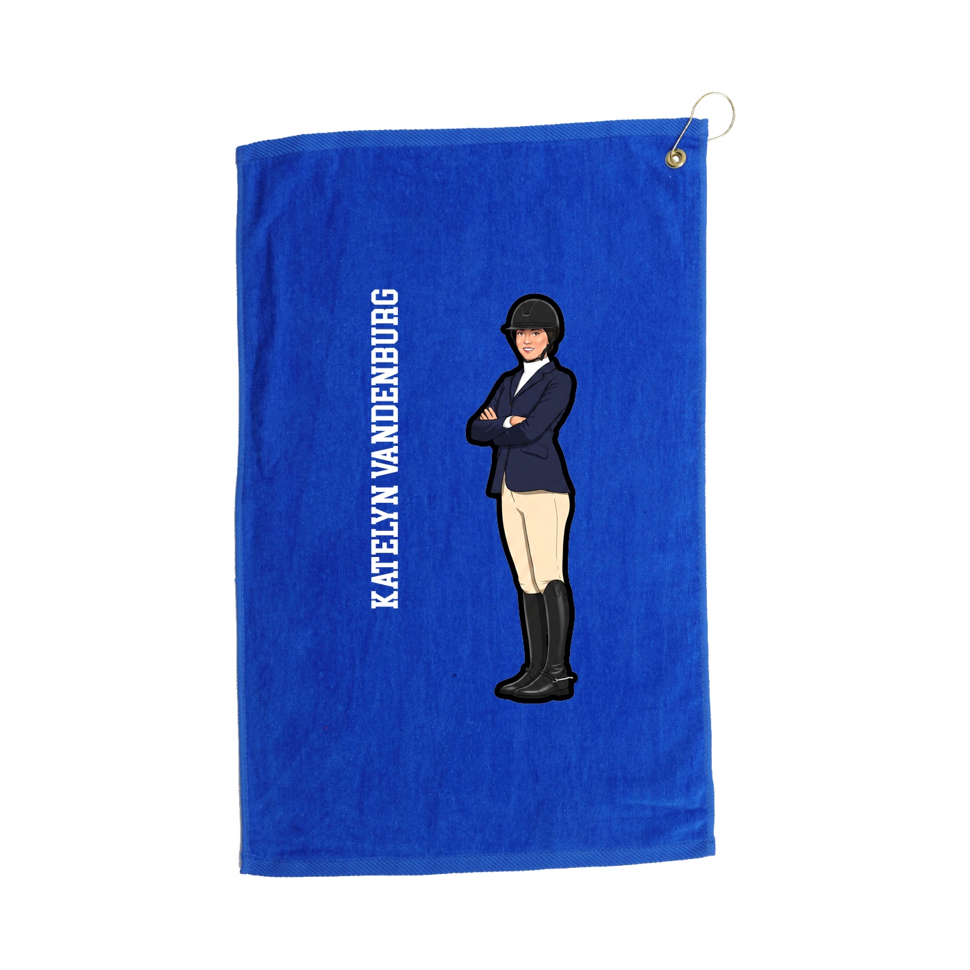 Golf Towel — Name Vertical in Royal