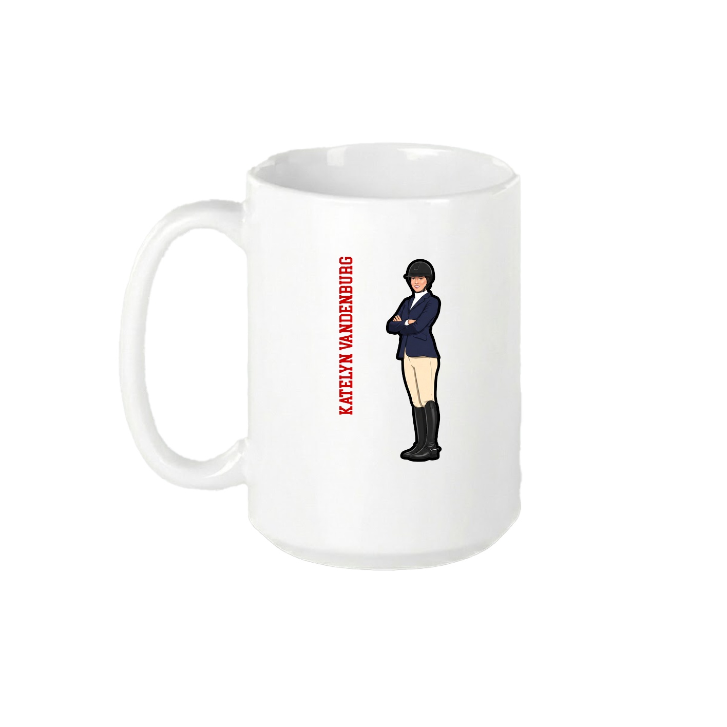 15oz Coffee Mug — Name Vertical in White