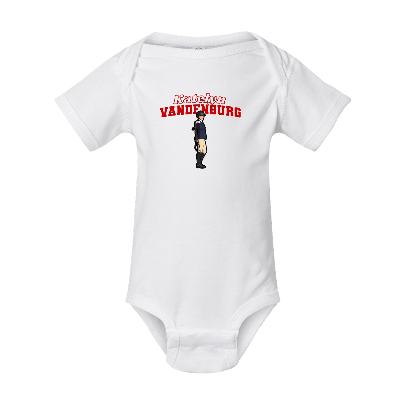 Baby Onesie — Name Arch in White