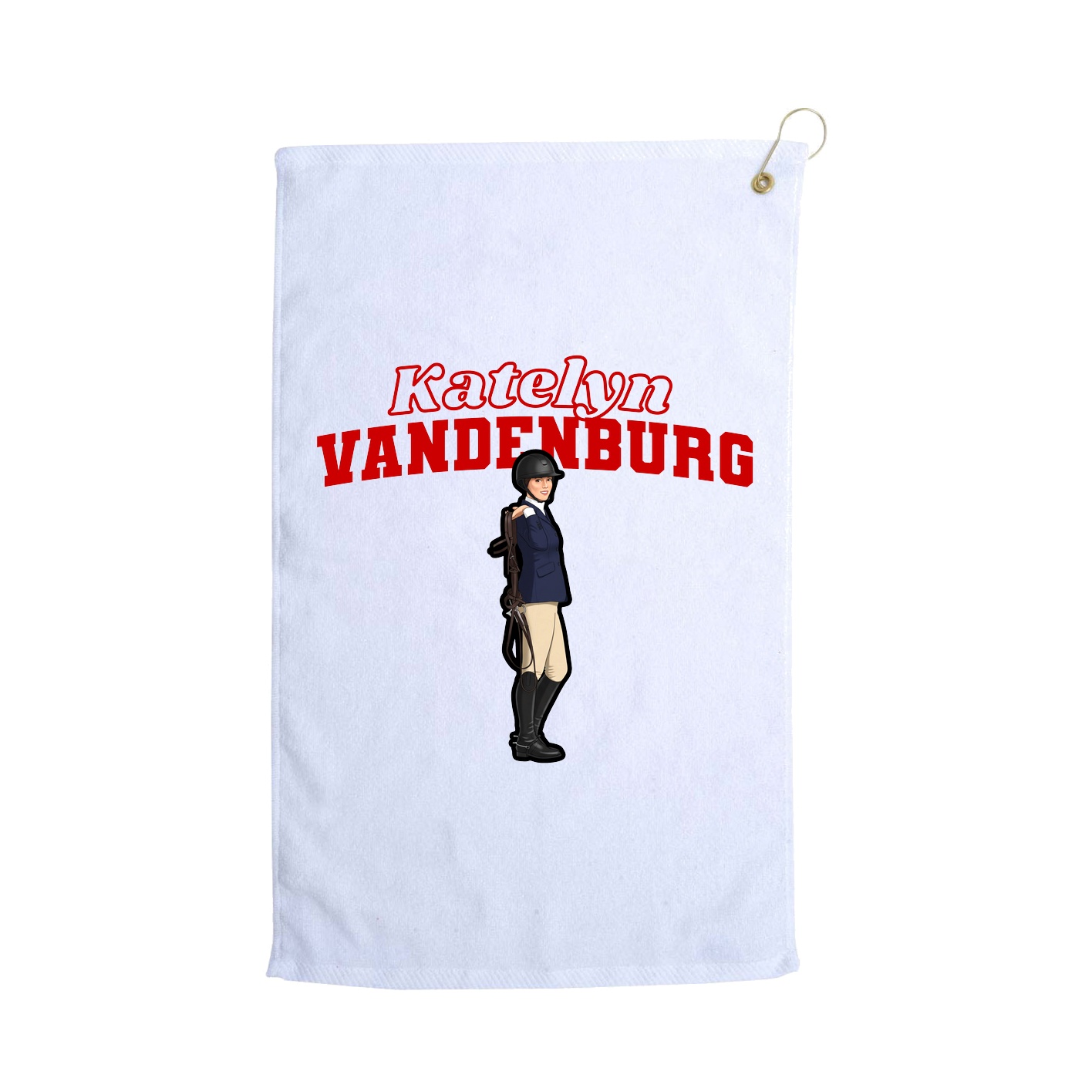 Golf Towel — Name Arch in White