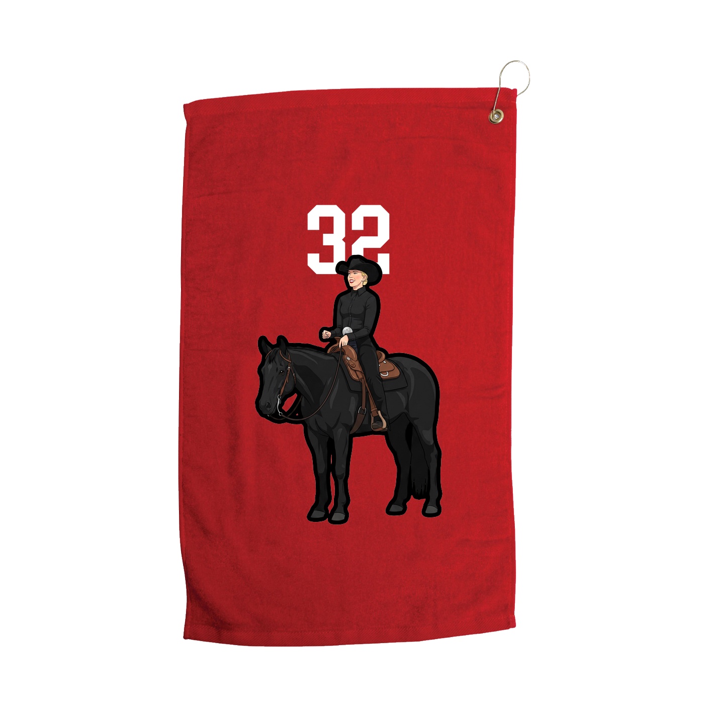 Golf Towel — Number Top in Red
