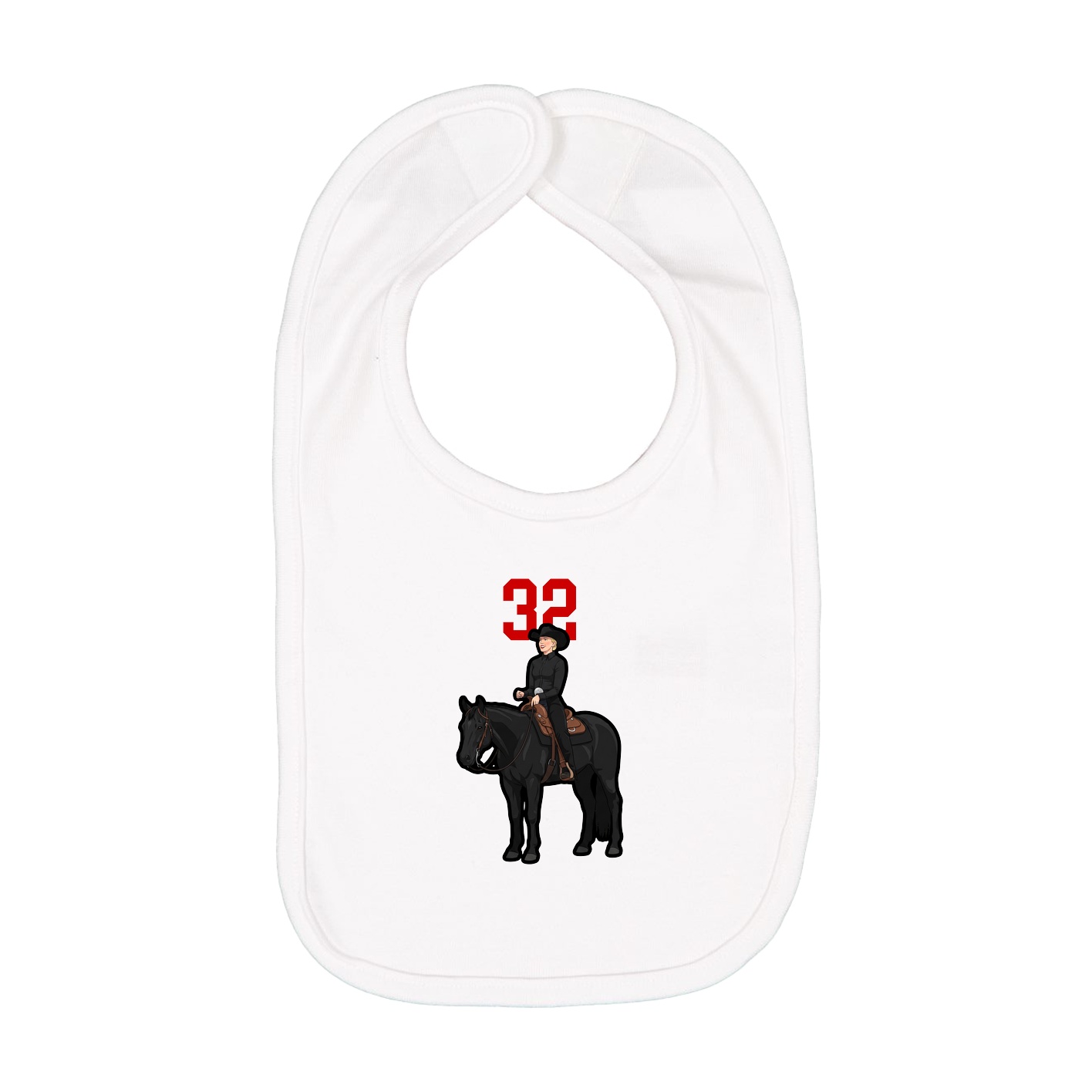 Infant Bib — Number Top in White