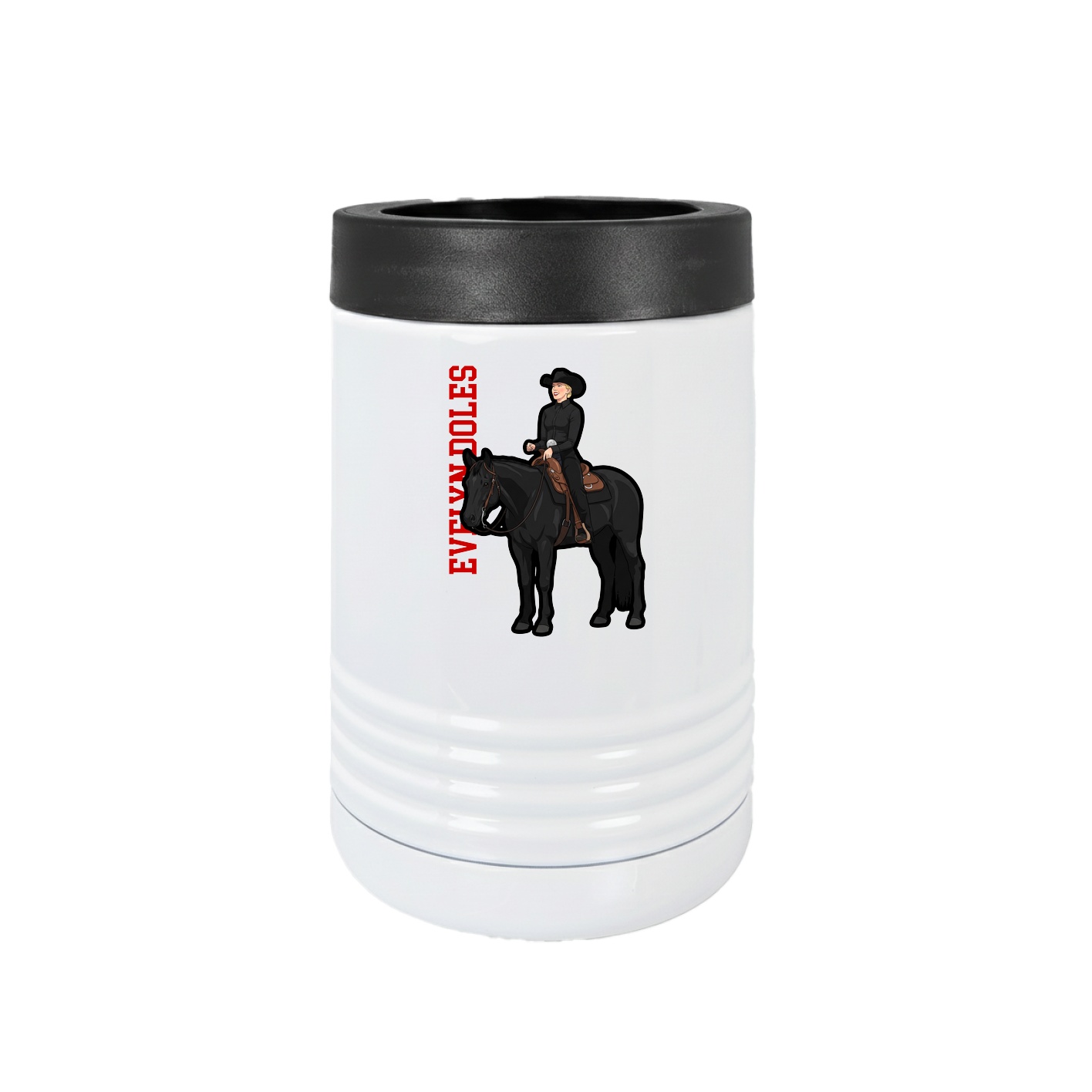 Beverage Holder — Name Vertical in White
