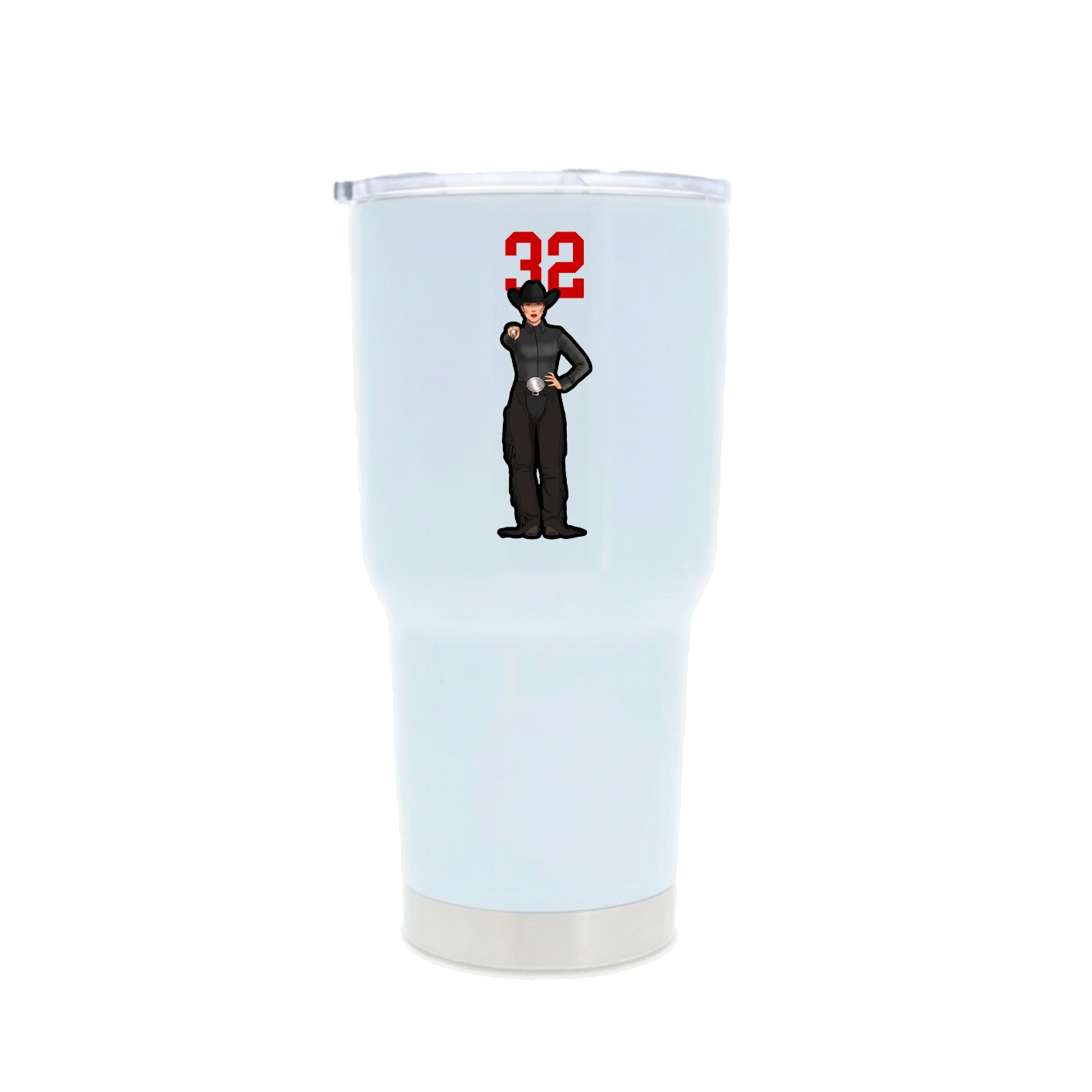 30oz Stainless Steel Tumbler — Number Top in White