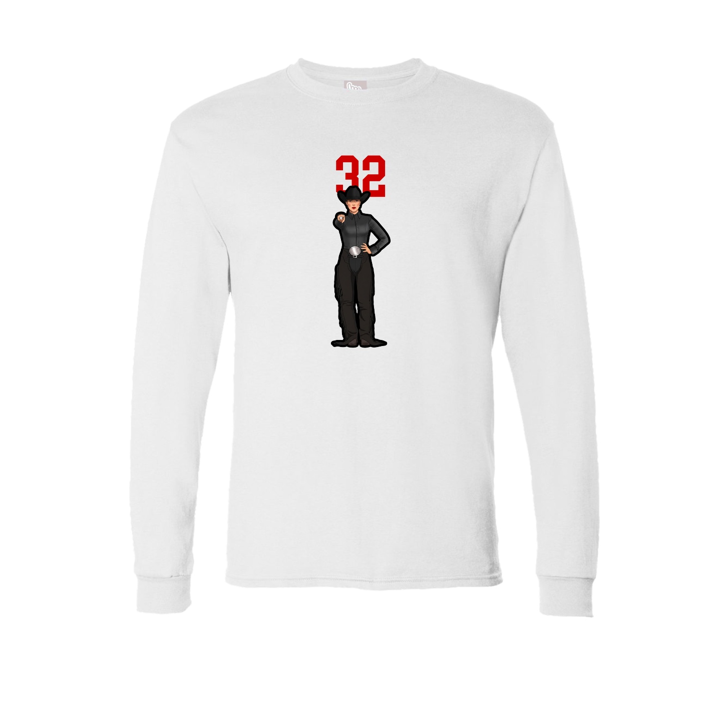 Long Sleeve Tee — Number Top in White