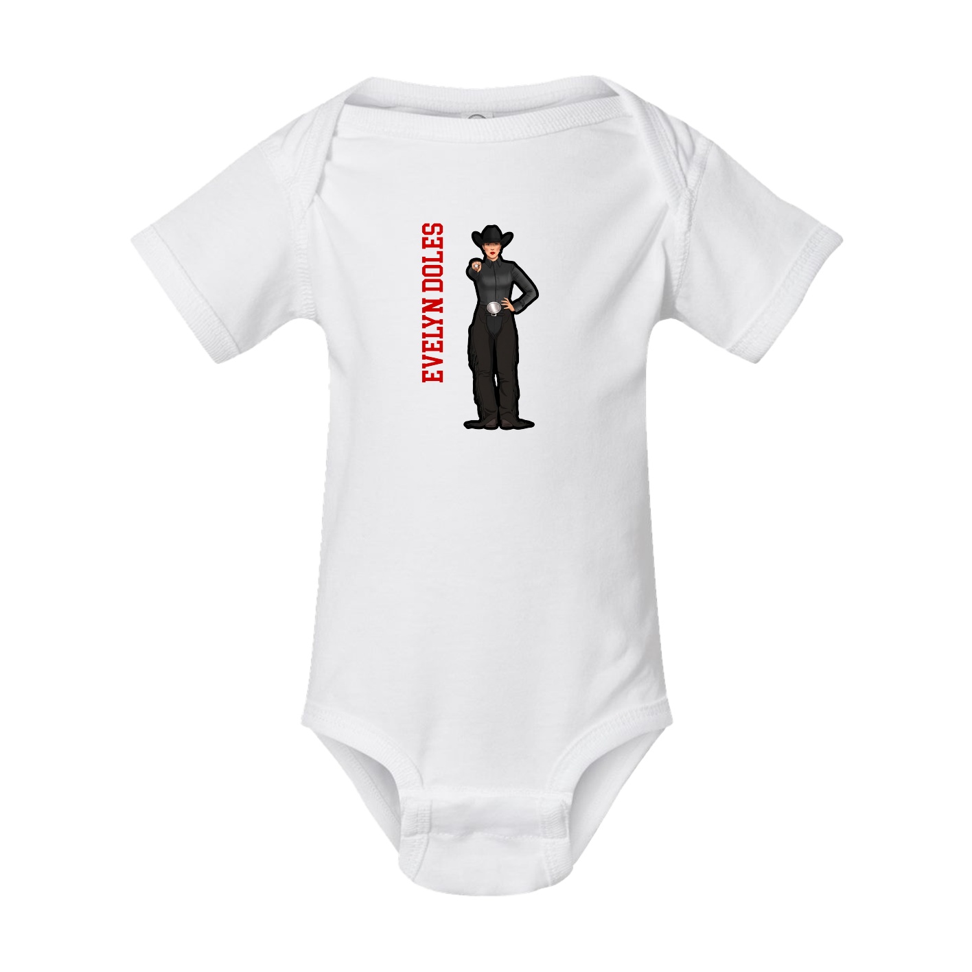 Baby Onesie — Name Vertical in White