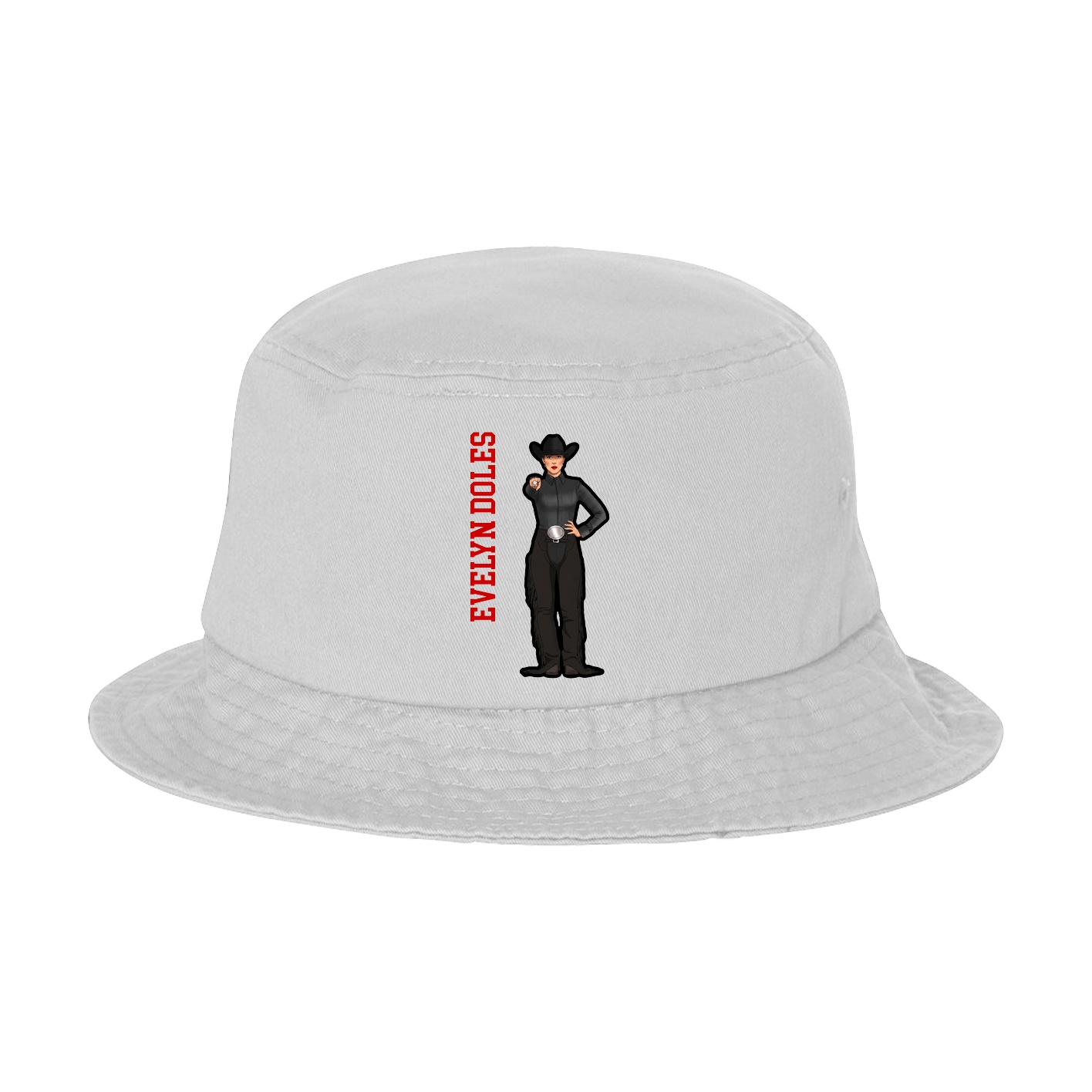 Bucket Cap — Name Vertical in White